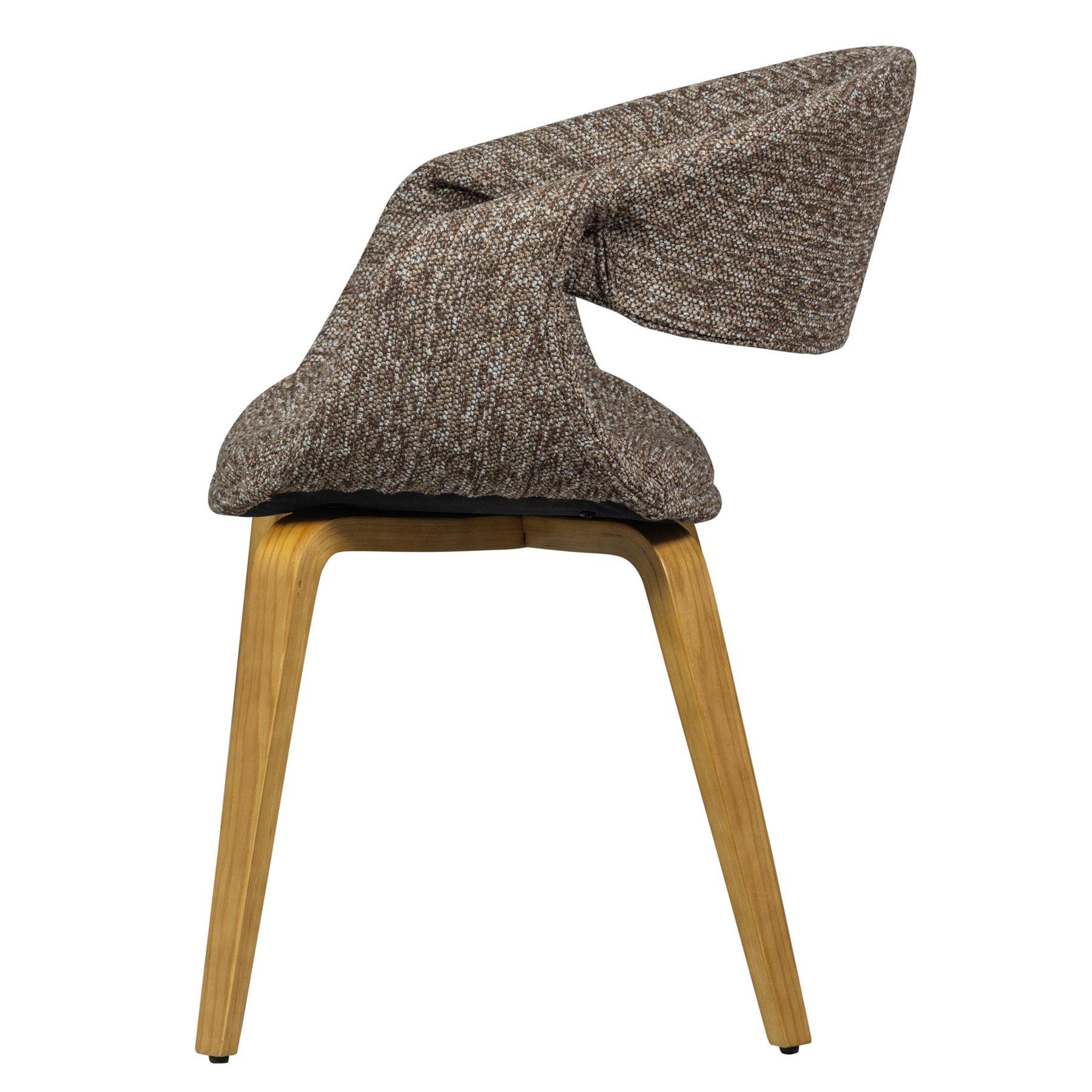 WOOOD Yossi Eetkamerstoelen Houten Naturel Poot - Bruin - Set van 2