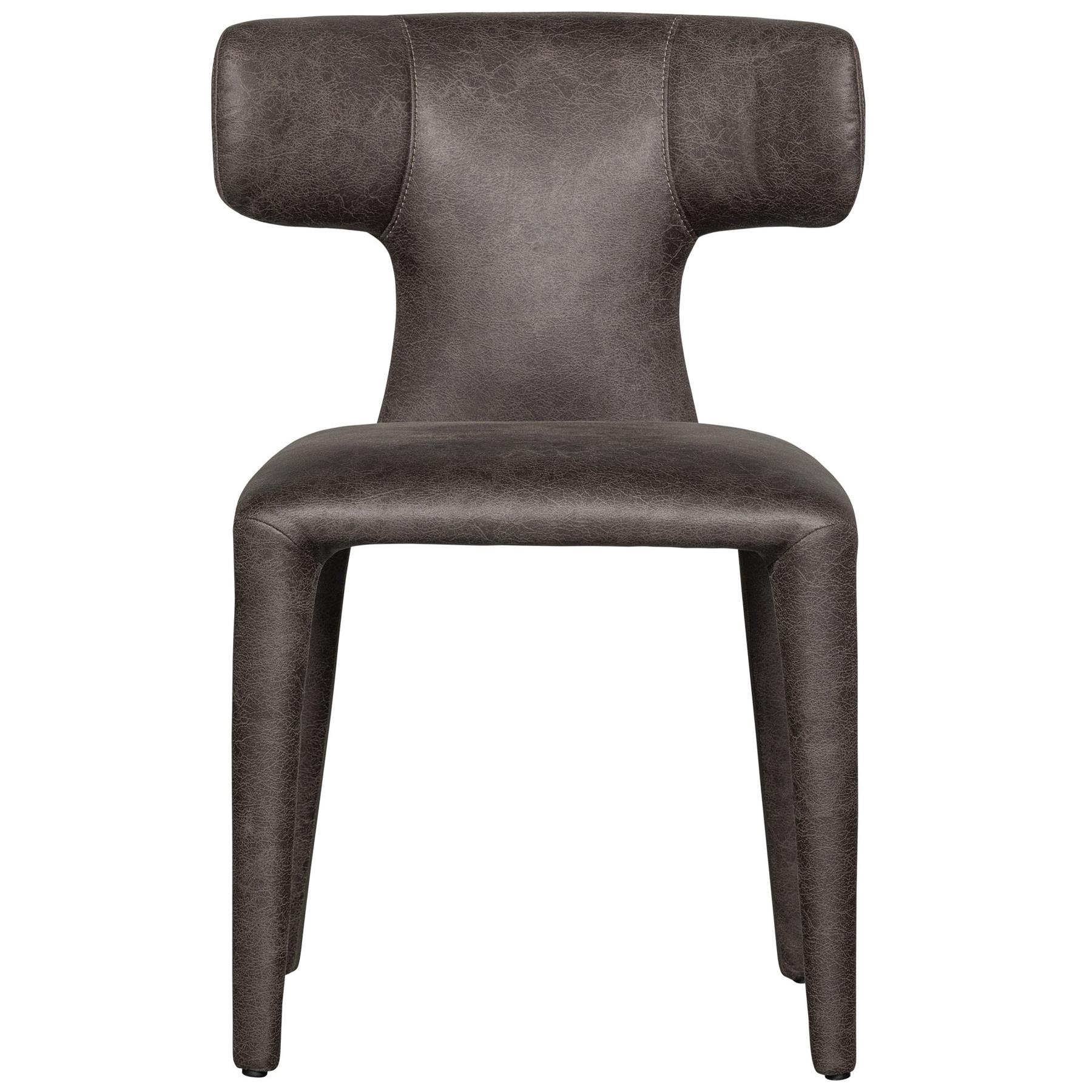 WOOOD Permit Eetkamerstoelen - Leerlook - Zwart|Grijs - Set van 2