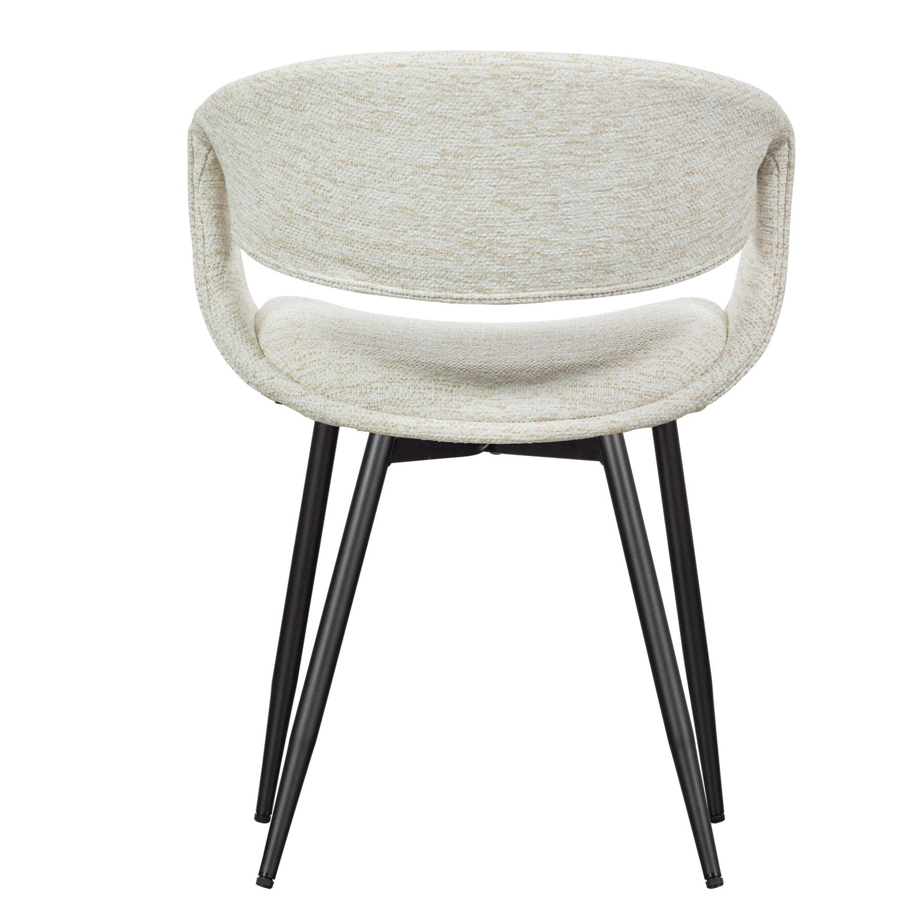 WOOOD Yossi Eetkamerstoelen Metalen Zwarte Poot - Naturel - Set van 2