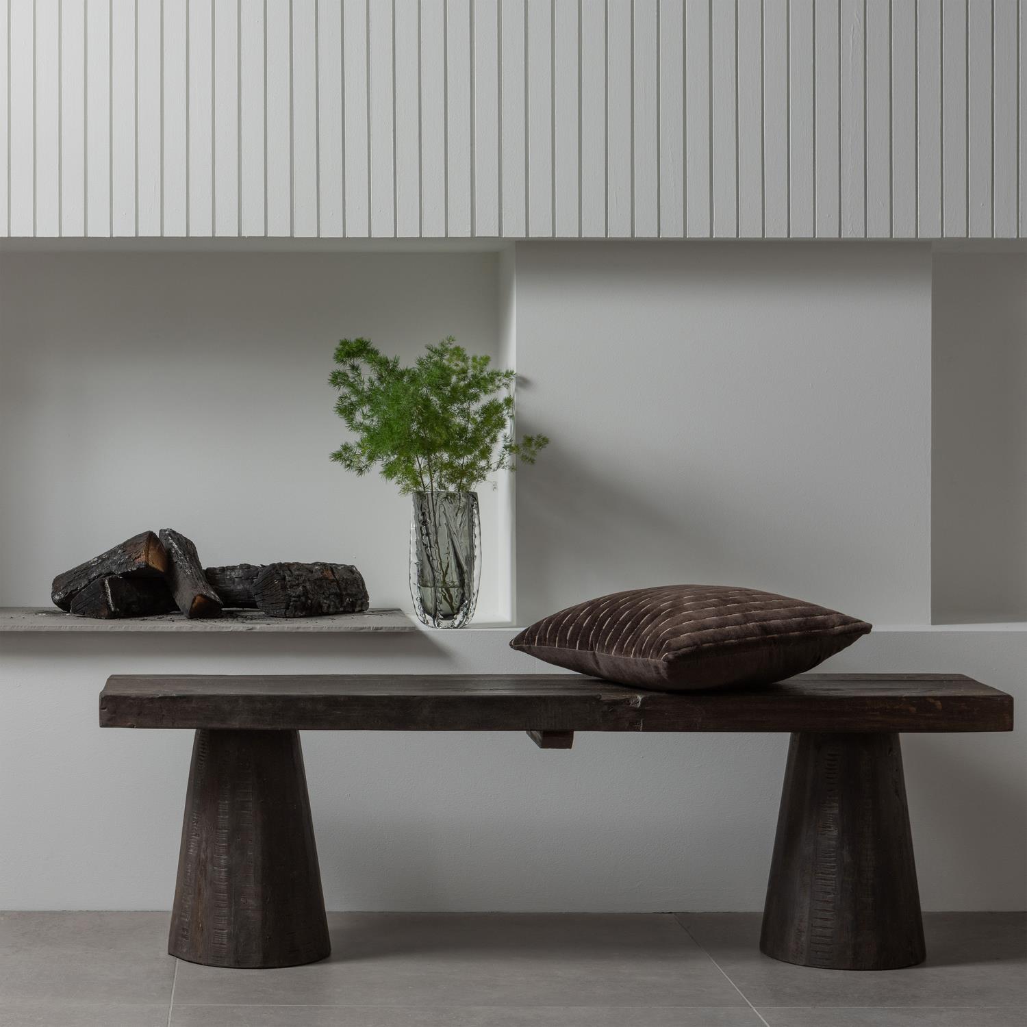 WOOOD Clyde Bankje - Hout - Donkerbruin - 45x150x30
