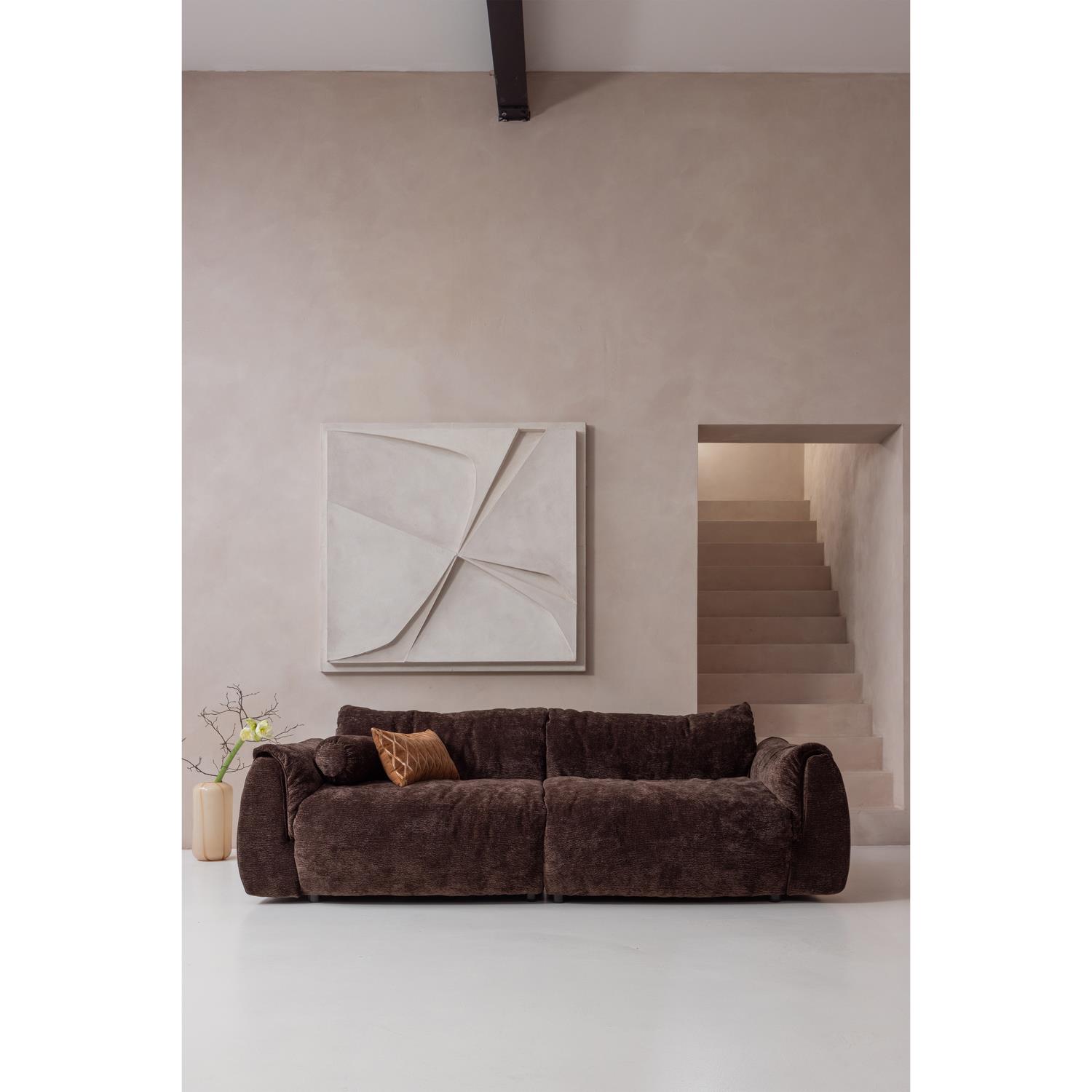 WOOOD Baggy 1-Zits Met Arm Links - Chenille - Donkerbruin - 81x114x101