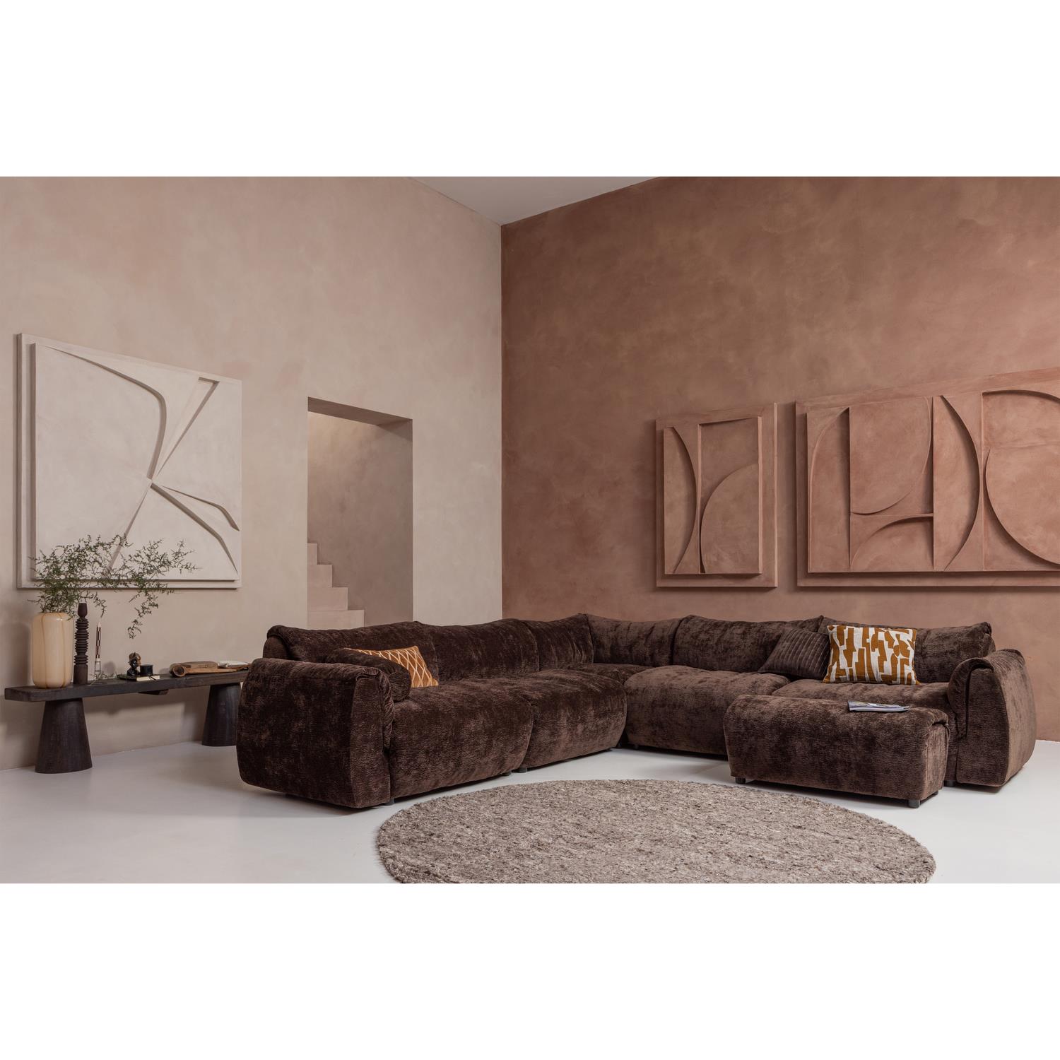 WOOOD Baggy Hocker - 3D Chenille - Donkerbruin - 45x91x51