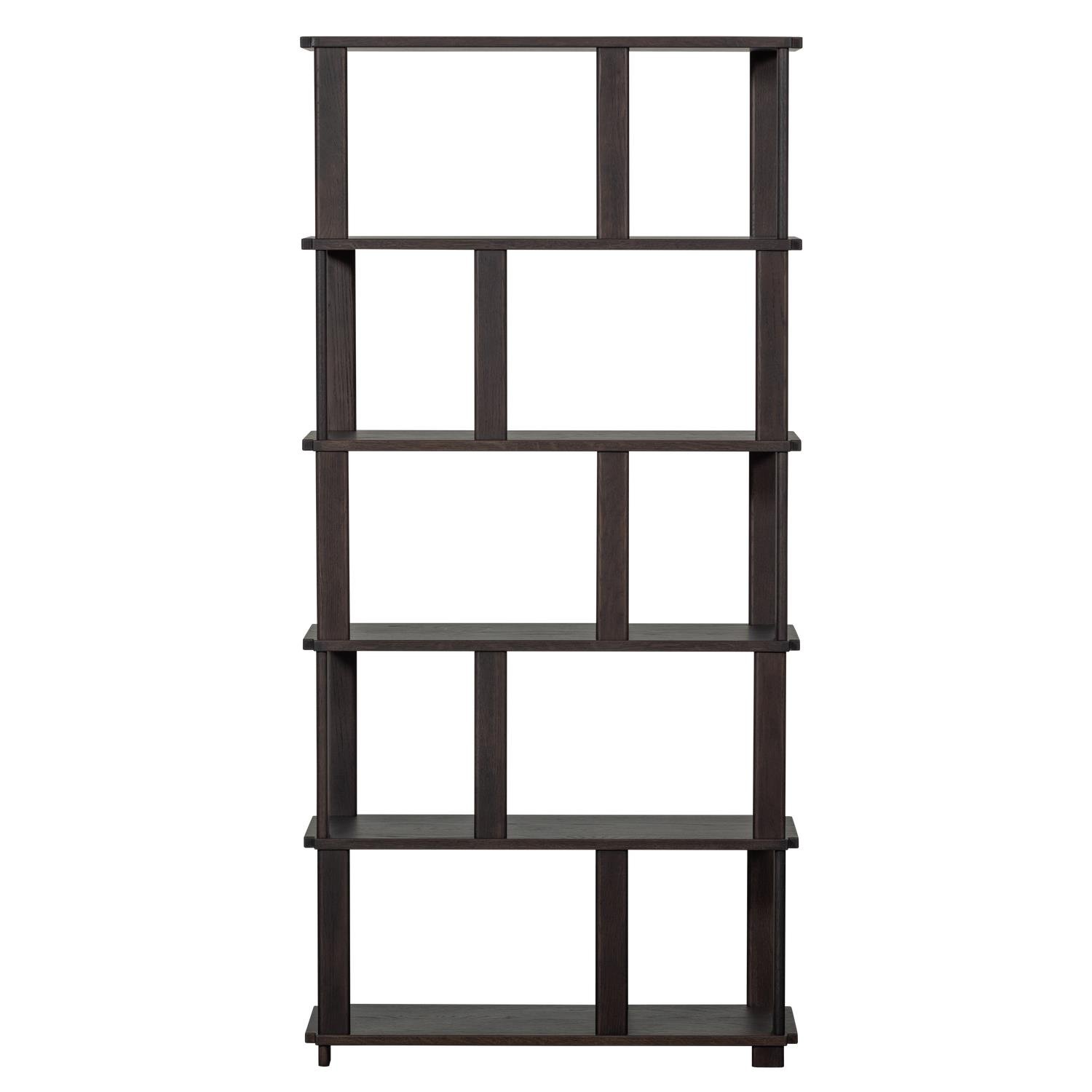 WOOOD Riss Boekenkast - Eikenhout  - Mystic Brown - 186x90x30