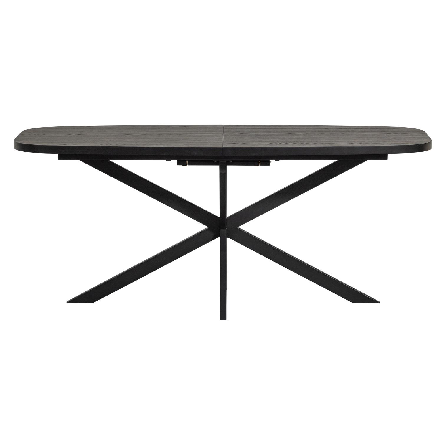 WOOOD Arros Eettafel Uitschuifbaar - Zwart - 75x180|220x90