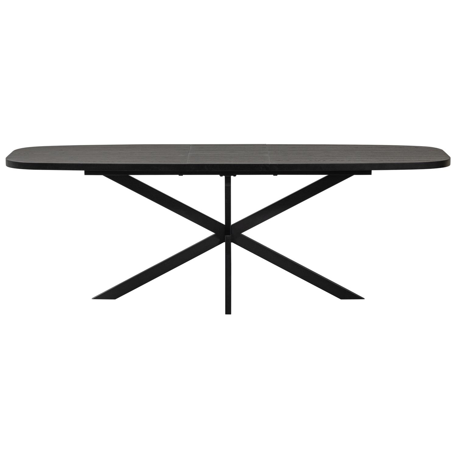 WOOOD Arros Eettafel Uitschuifbaar - Zwart - 75x180|220x90