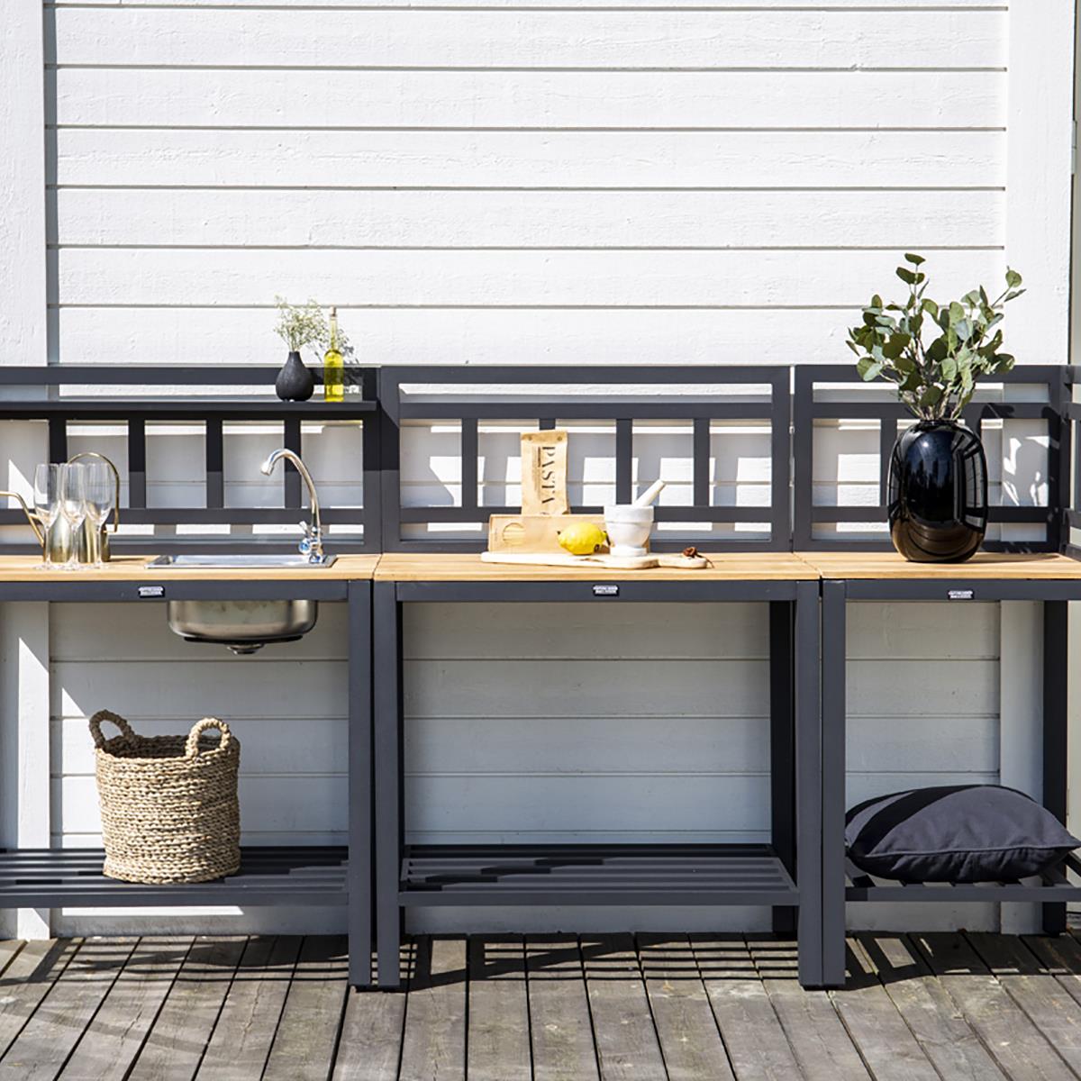 Nest outdoor River hoekelement buitenkeuken zwart