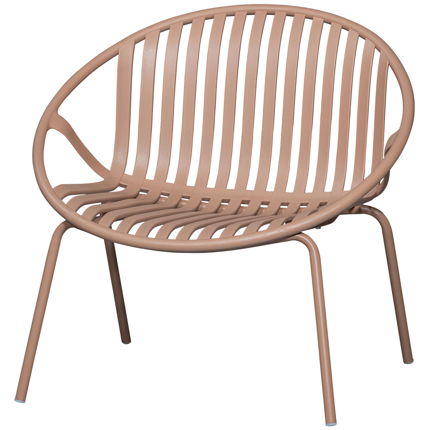 WOOOD Bruce Fauteuil Tuin - Metaal - Zalm Roze - 73x81x72 cm