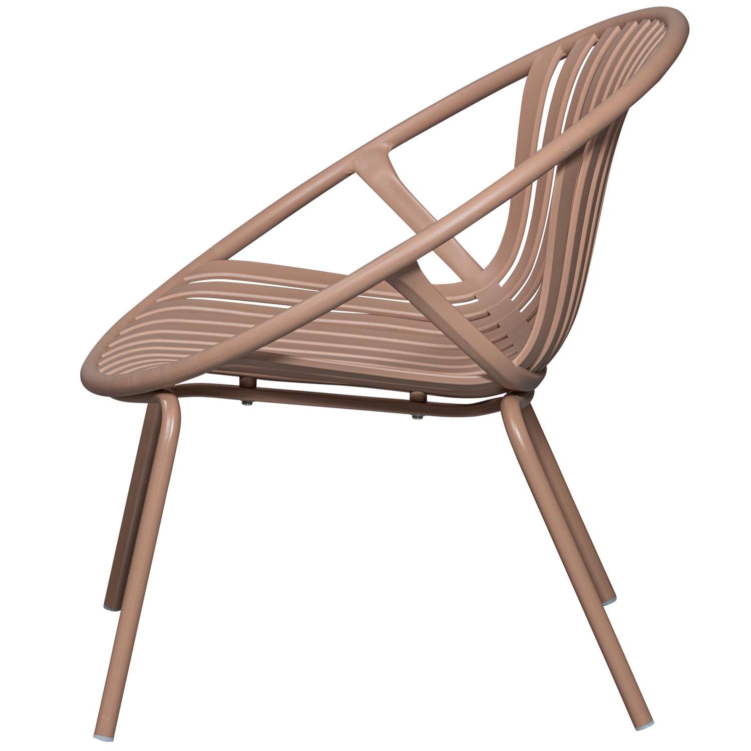 WOOOD Bruce Fauteuil Tuin - Metaal - Zalm Roze - 73x81x72 cm