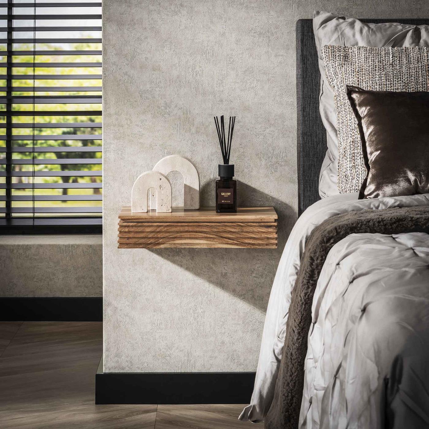 Giga Meubel - Nachtkastje Naturel Acaciahout - Set van 2 - 40x25x8cm