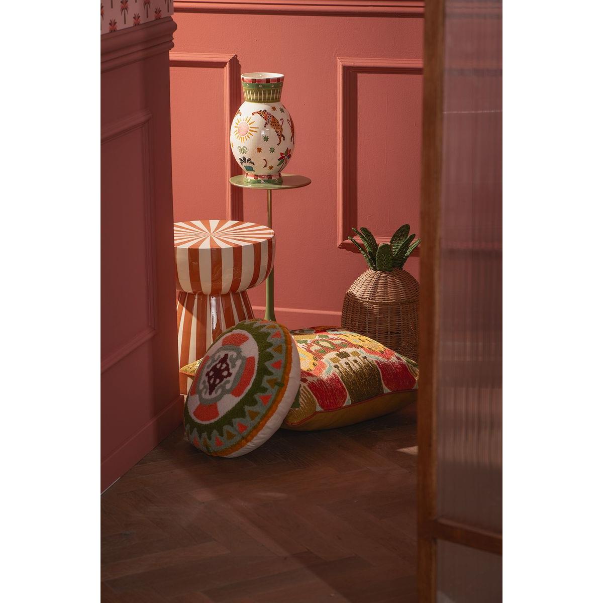 Sissy-Boy Multicolour jacquard kussen met ikat dessin