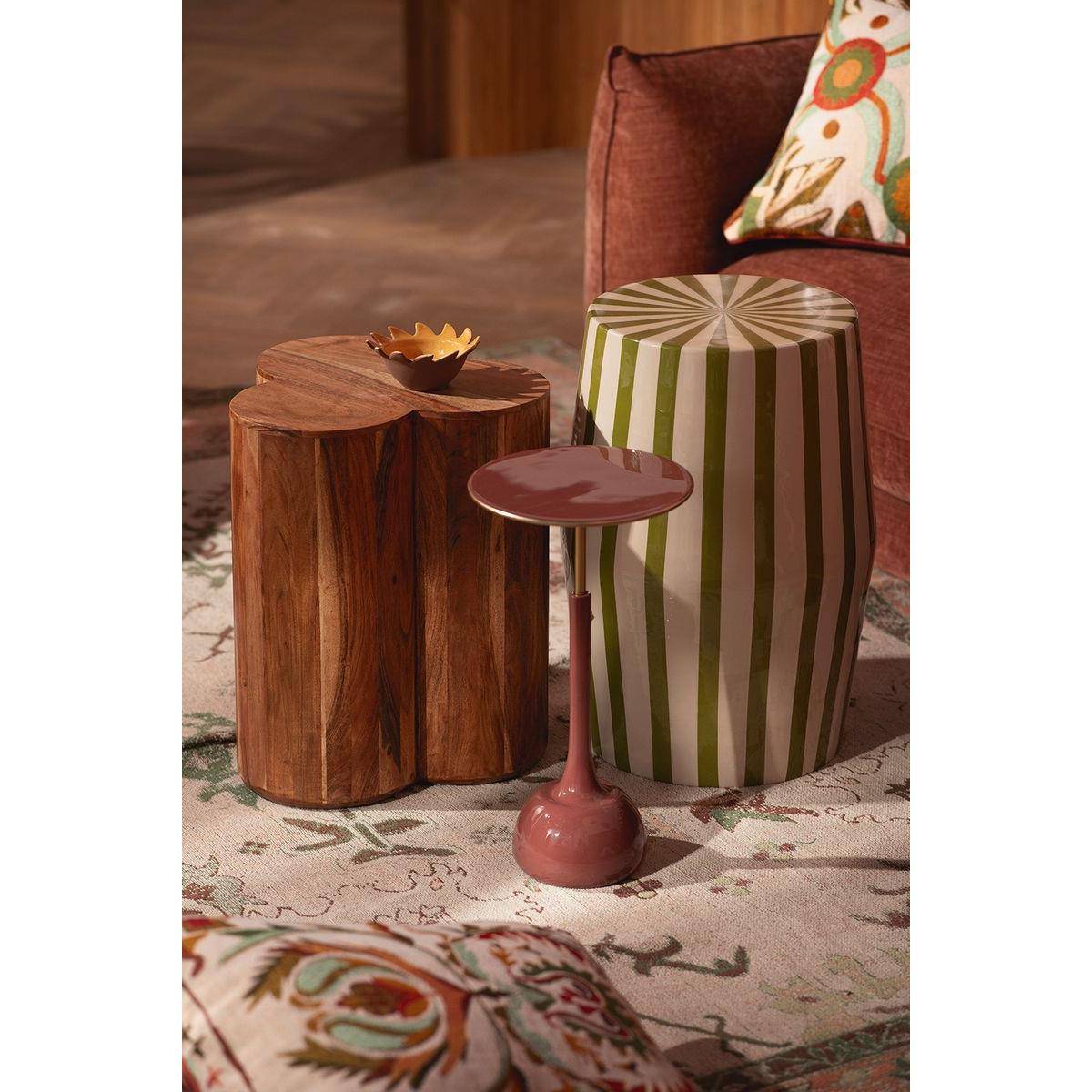 Sissy-Boy Donkerbruine houten bijzettafel scallop
