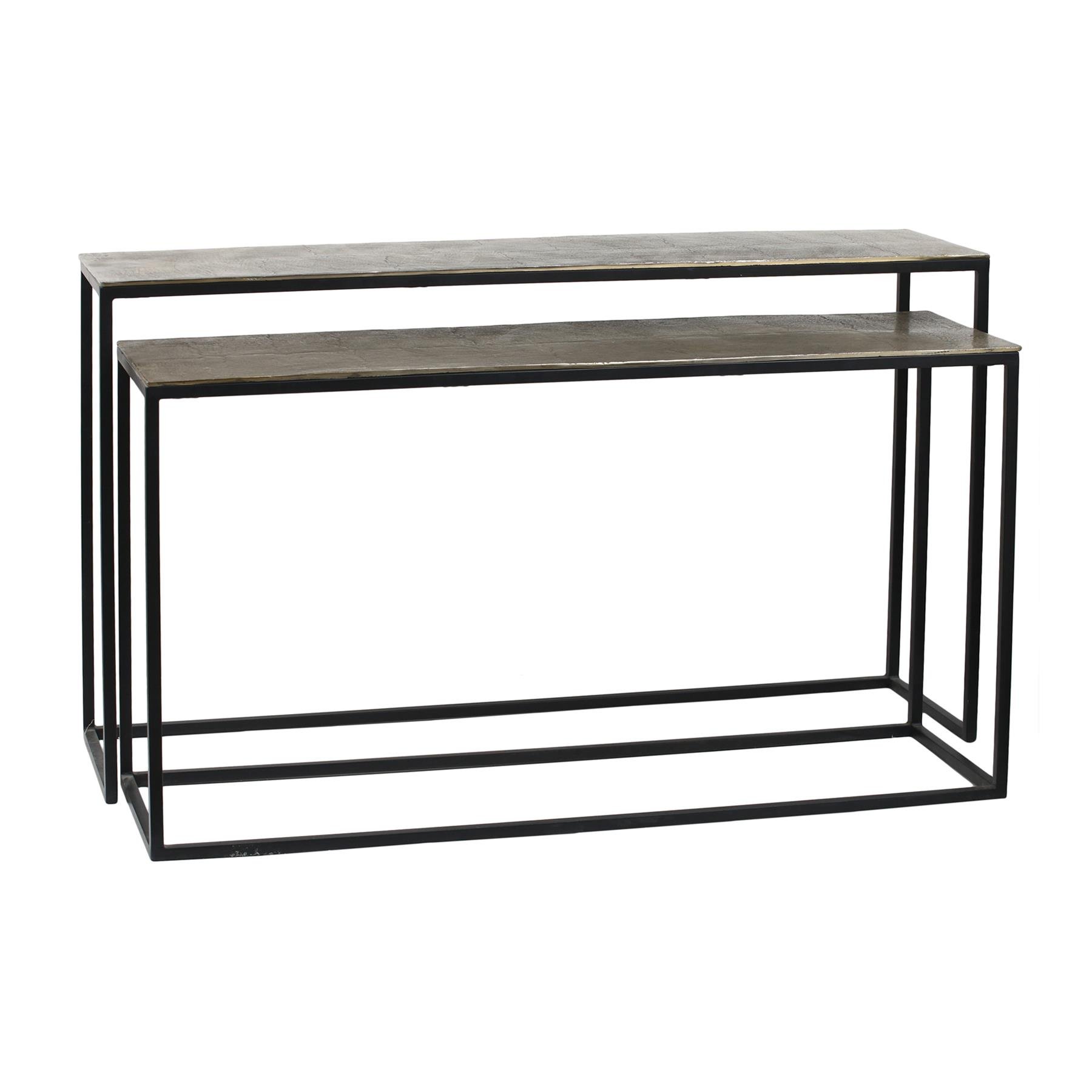 PTMD Kae Gold Alu Black Iron Rectangular Sidetable Sv2