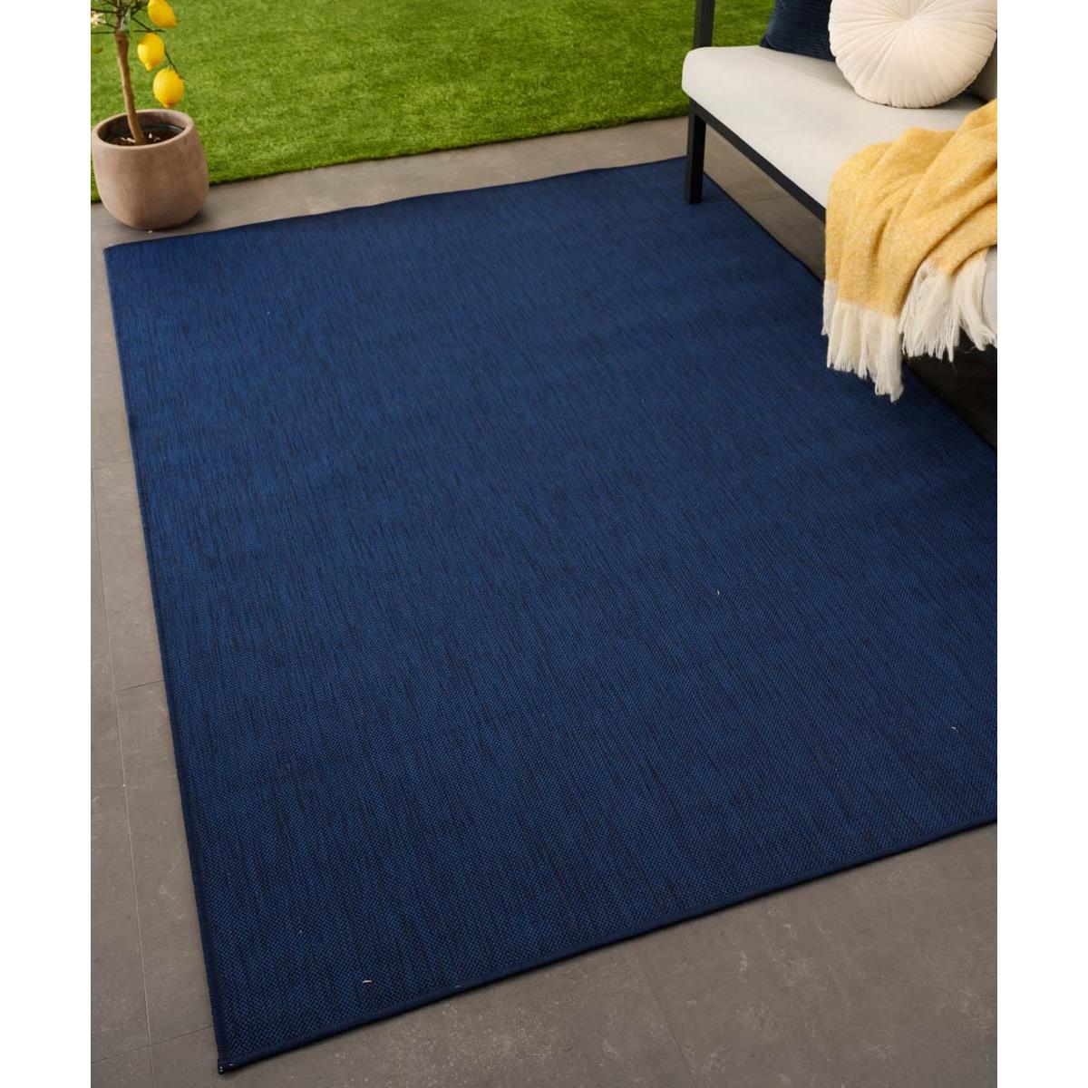 Tapeso Buitenkleed effen - Flip donkerblauw - 200x280 cm