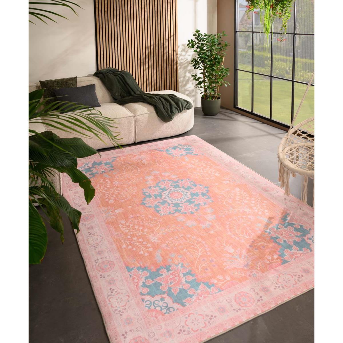 Heritaged Vintage buitenkleed - Valenca Luna terra|roze - 80x150 cm