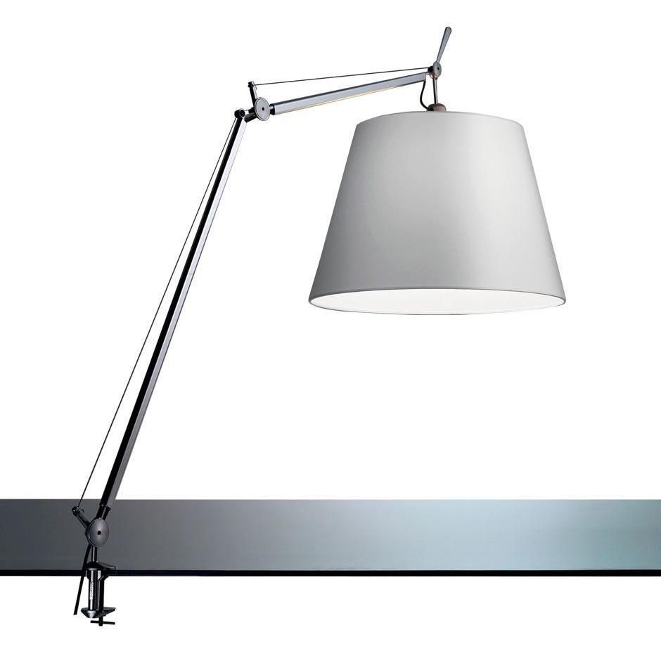 Artemide Tolomeo Mega klemlamp LED met toetsdimmer grijs satijn 42 cm