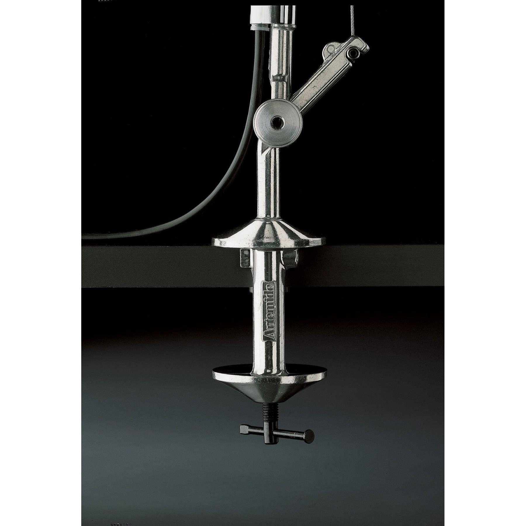 Artemide Tolomeo Mega klemlamp LED met toetsdimmer grijs satijn 42 cm