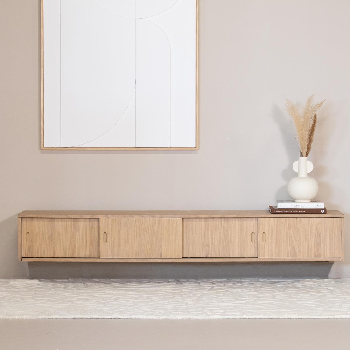 DÉJA Living - Tv-Meubel Eikenhout - 200x40x45cm - 4 Deurs - Ilja