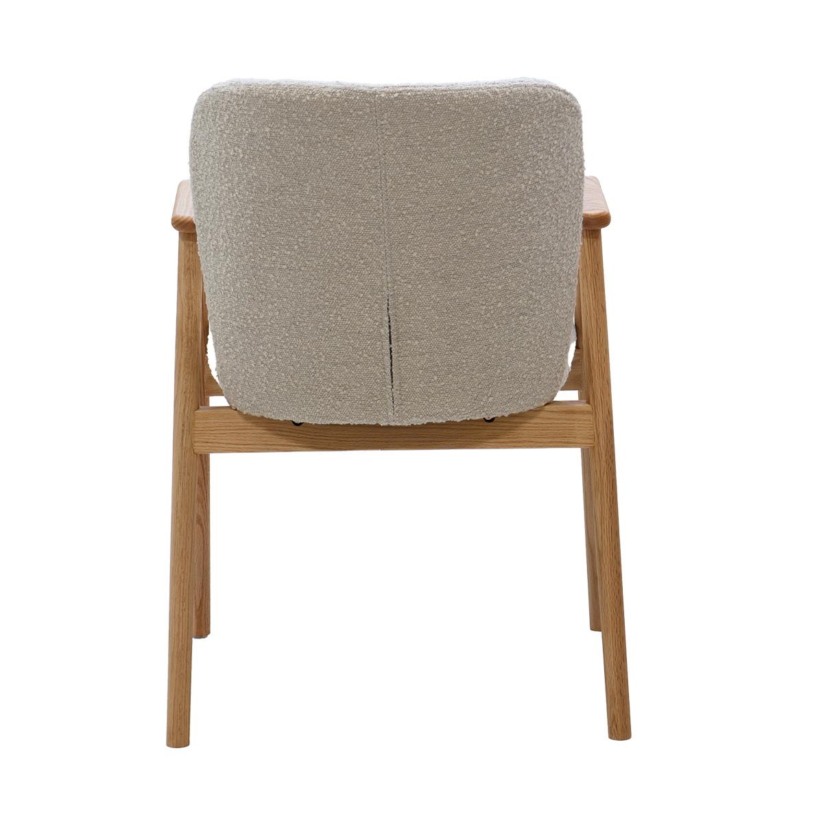 DÉJA Living - Eetkamerstoel Taupe Stof - Eikenhout - Lena - Set van 2