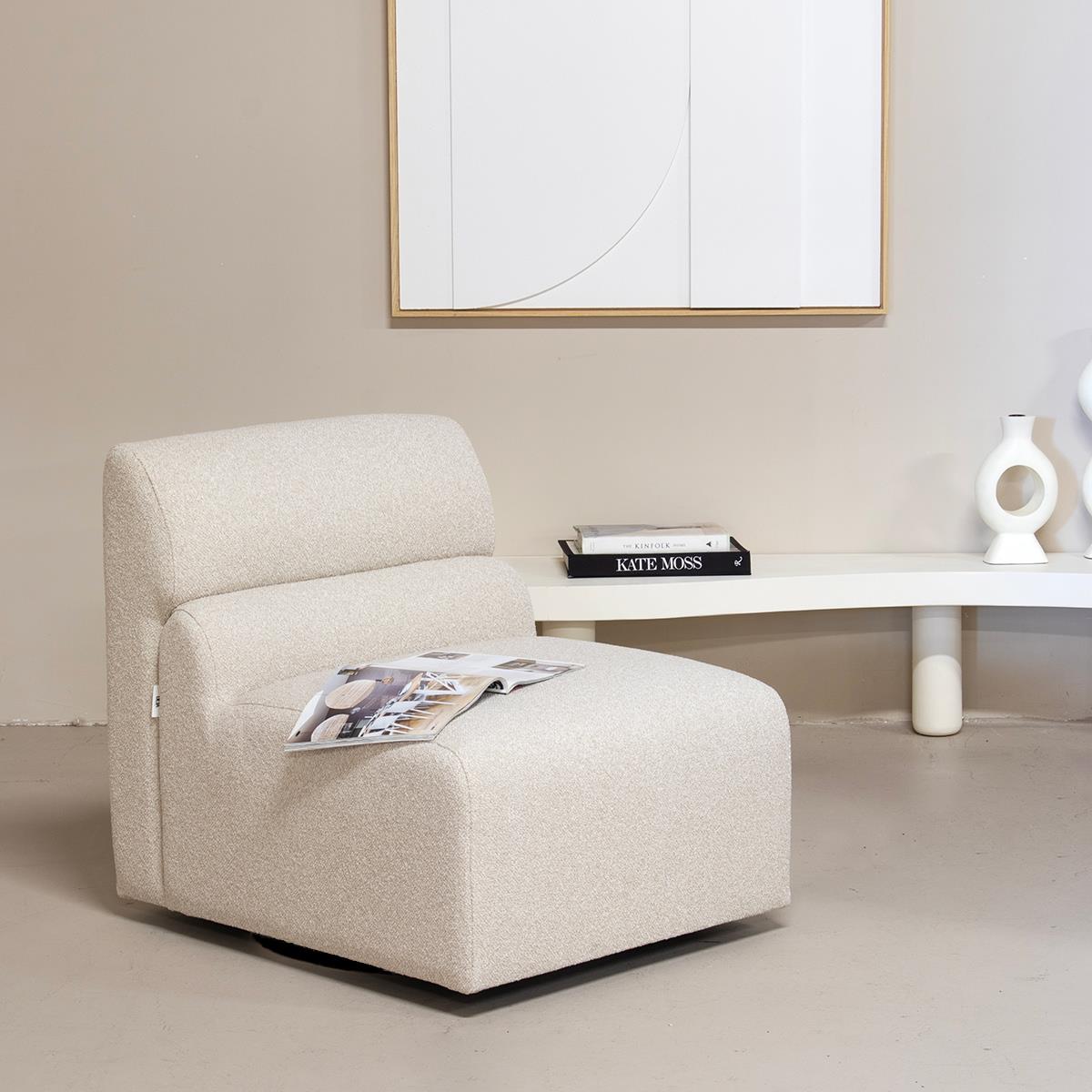 DÉJA Living - Draaifauteuil Beige - 73x86x77cm - Jules