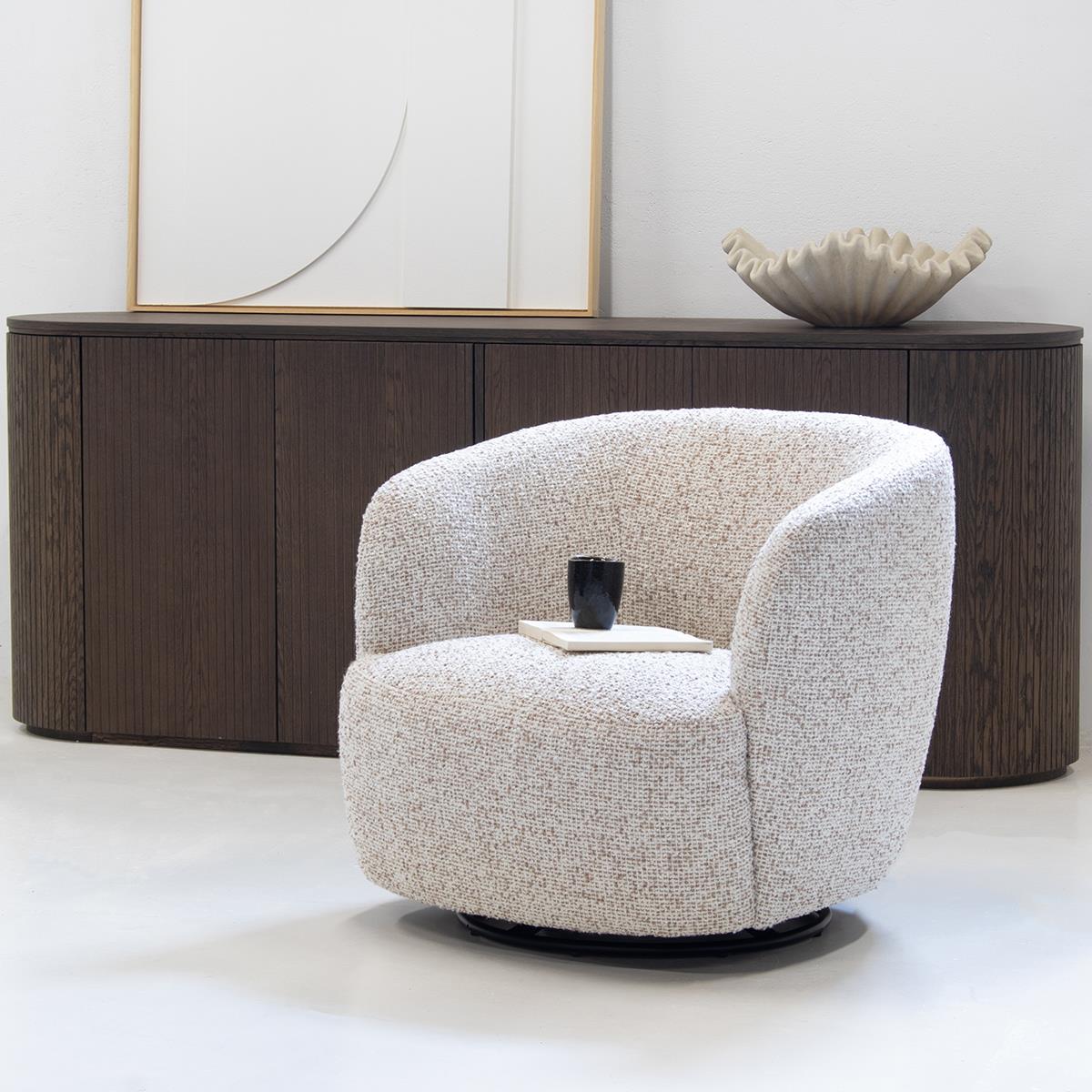 DÉJA Living - Draaifauteuil Beige - 82x84x76cm - Marie