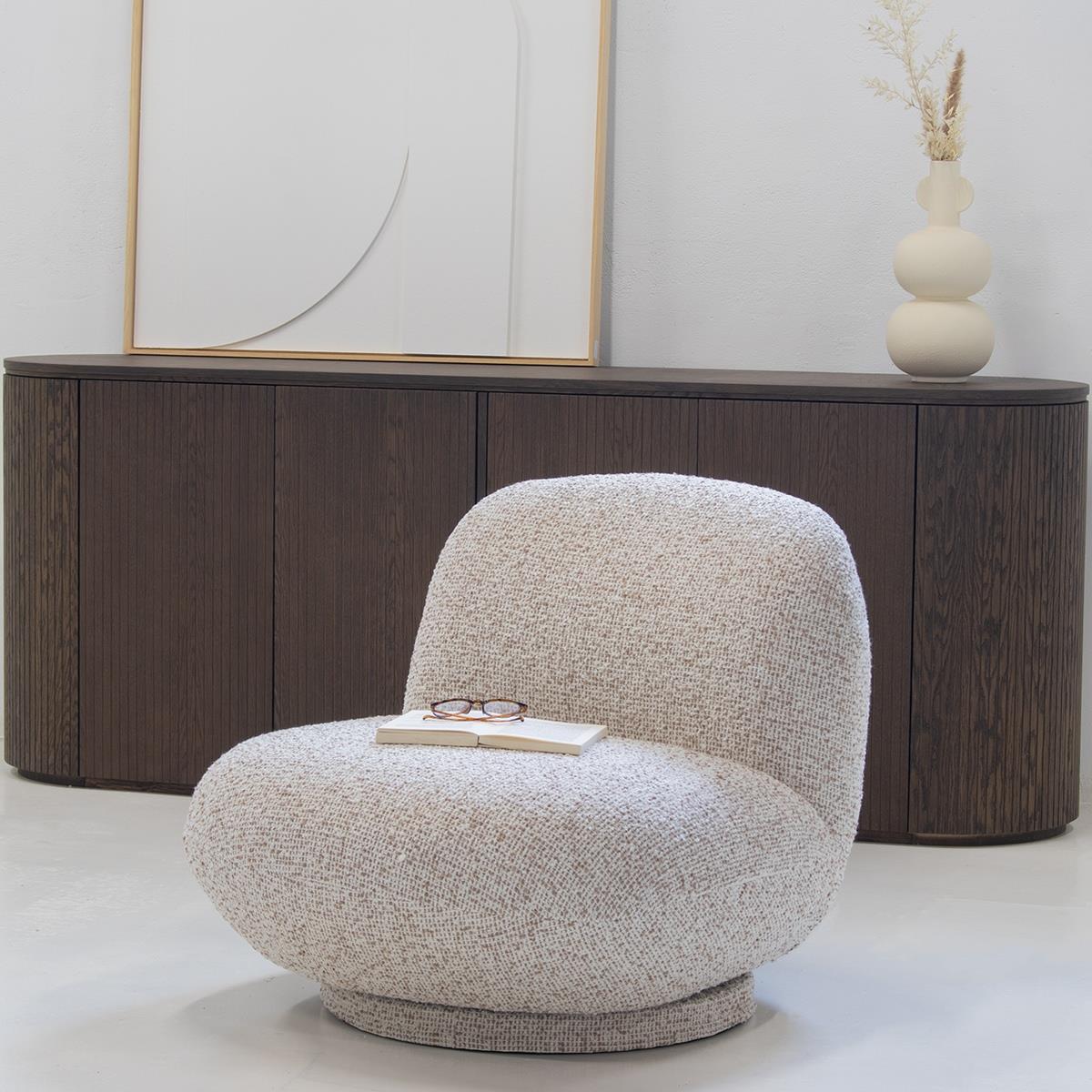 DÉJA Living - Draaifauteuil Beige - 85x95x71cm - Léa