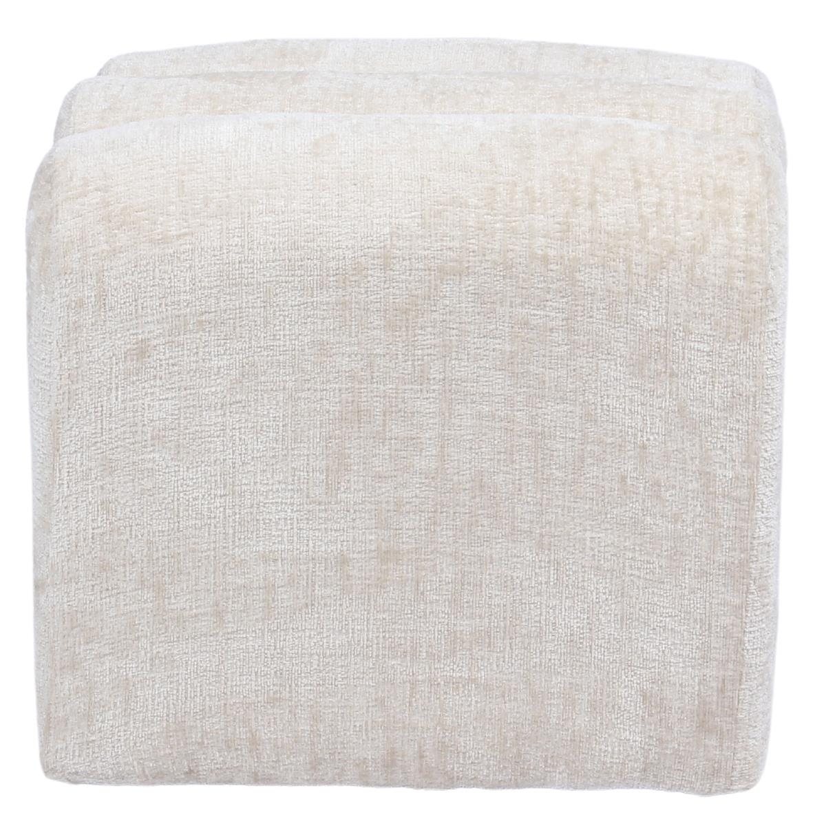 DÉJA Living - Poef Stof Beige - 45x45x40cm - Zithoogte 40cm - Lavia