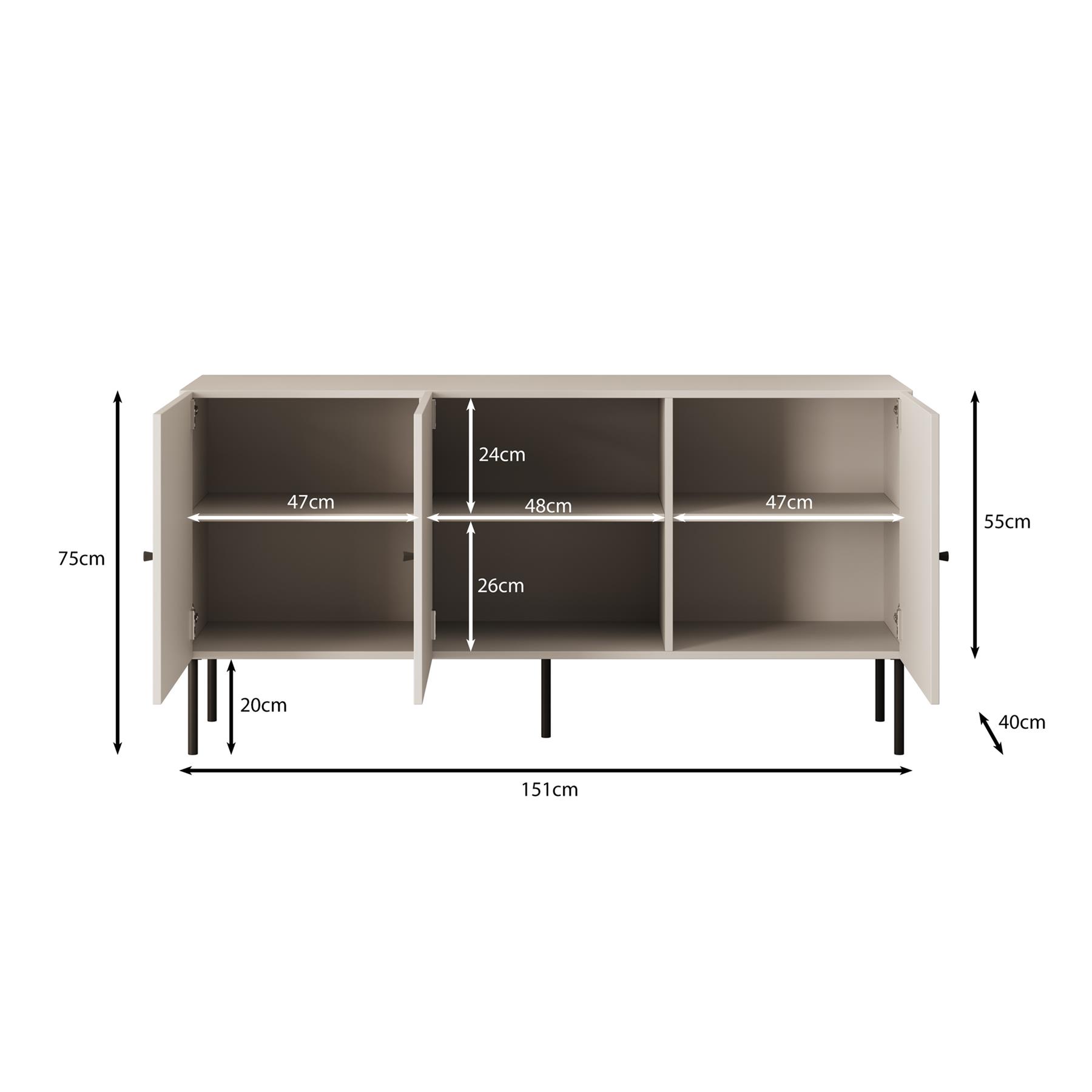 Meubella Dressoir Pierson - Wit - 150 cm