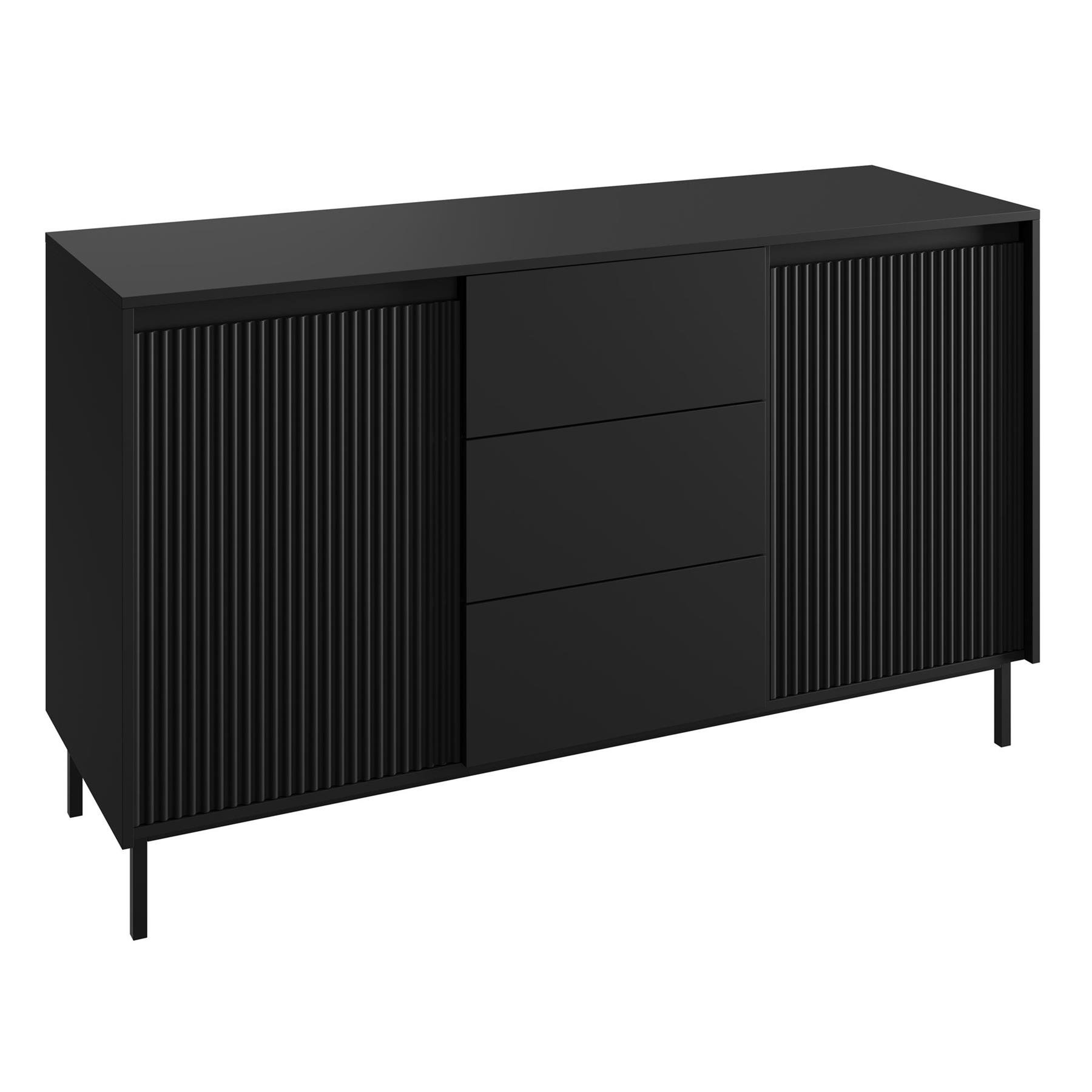 Meubella Dressoir Orvana - Zwart - 153 cm