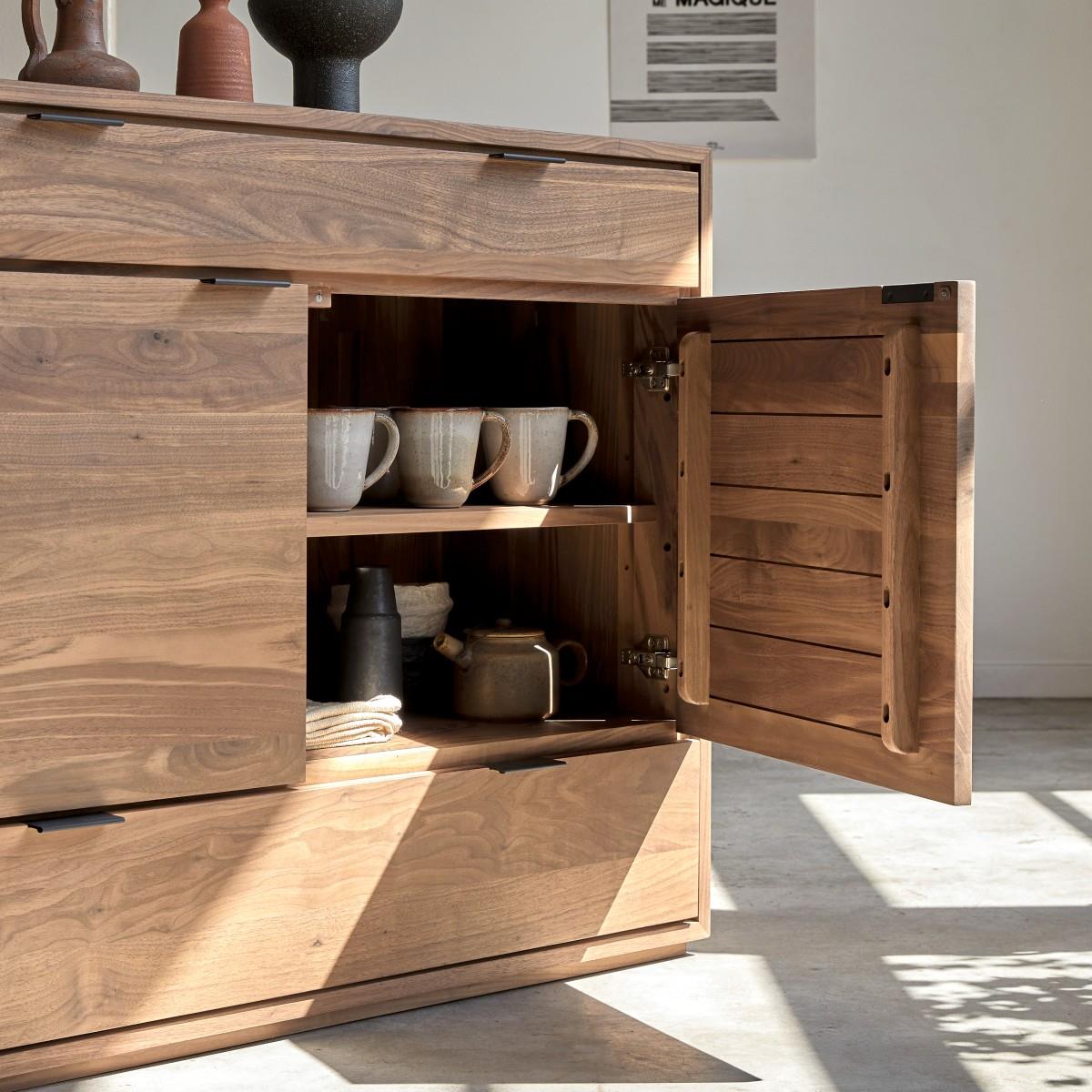 Tikamoon - Senson - Massief notenhouten buffet 120 cm