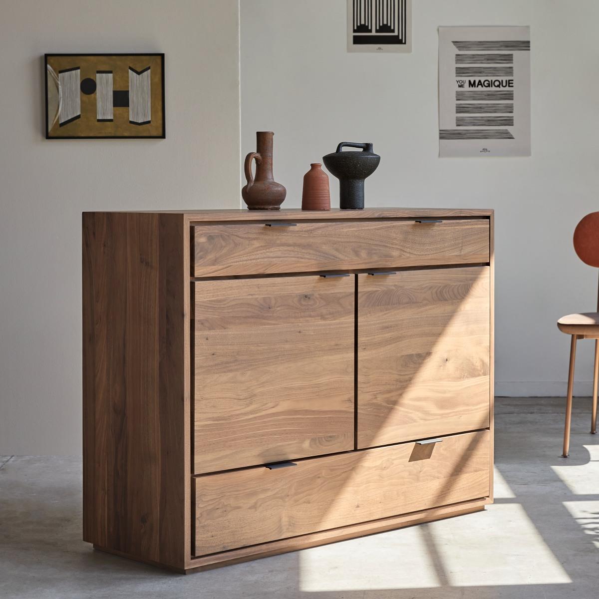 Tikamoon - Senson - Massief notenhouten buffet 120 cm