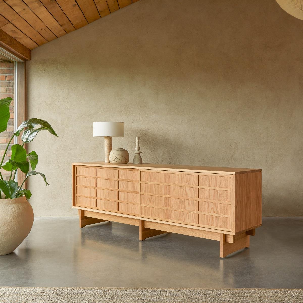 Tikamoon - Eikenhouten dressoir 200 cm Miu