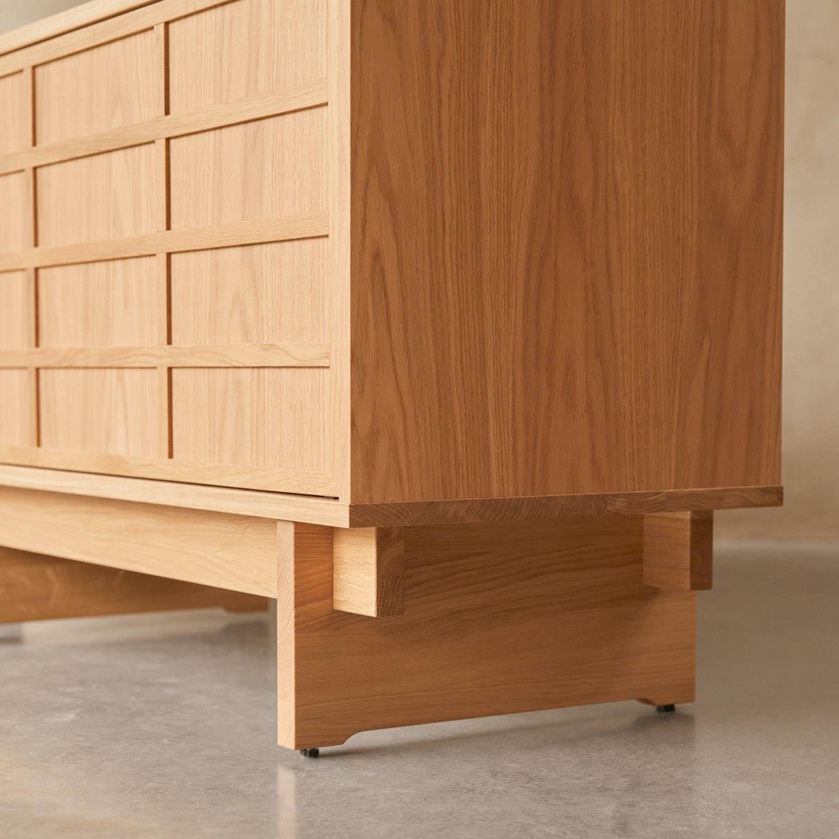 Tikamoon - Eikenhouten dressoir 200 cm Miu