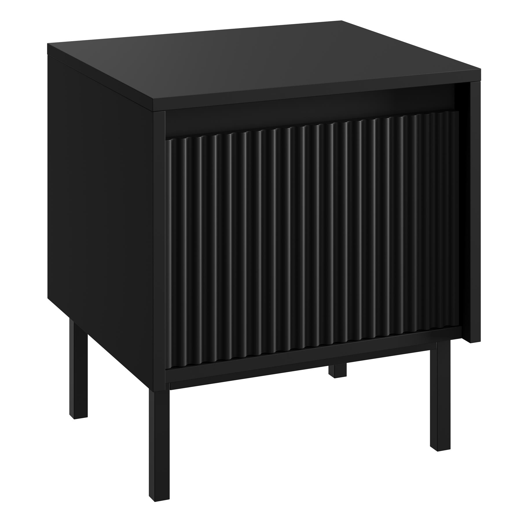 Meubella Nachtkastje Orvana - Zwart - 45 cm