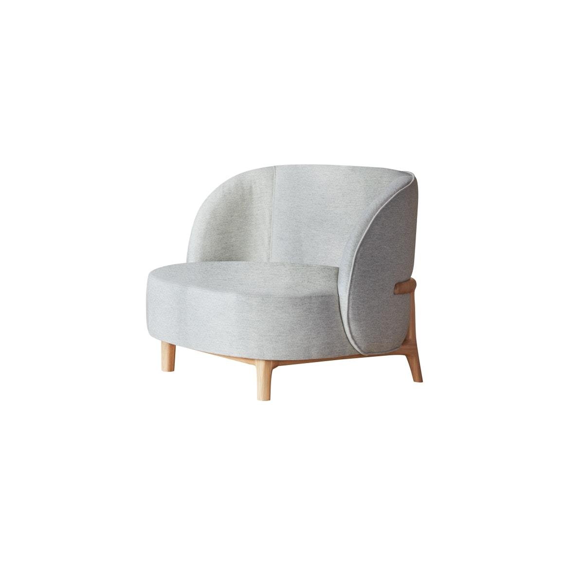 Tikamoon - Hoya - Fauteuil in massief eiken en grijze stof