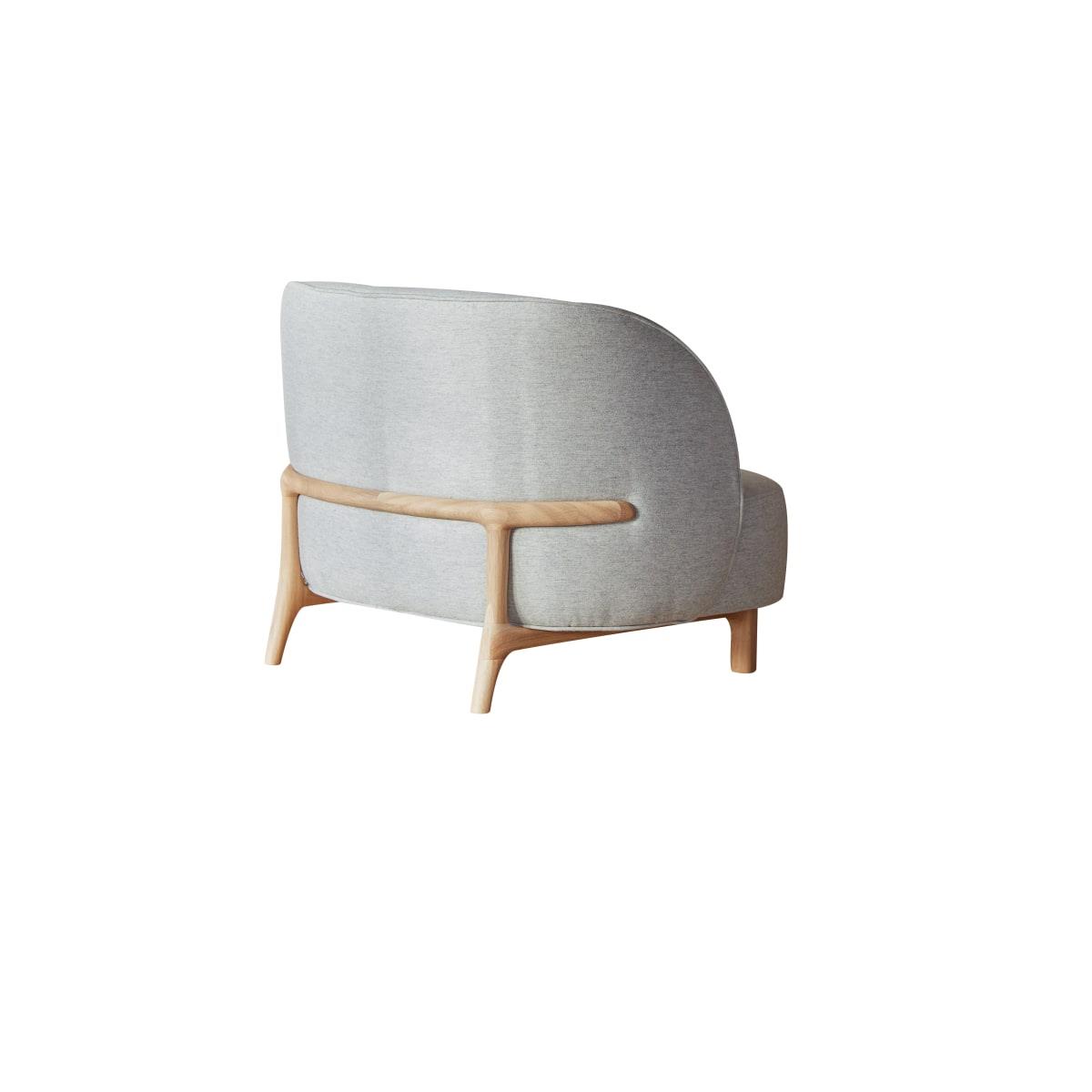 Tikamoon - Hoya - Fauteuil in massief eiken en grijze stof