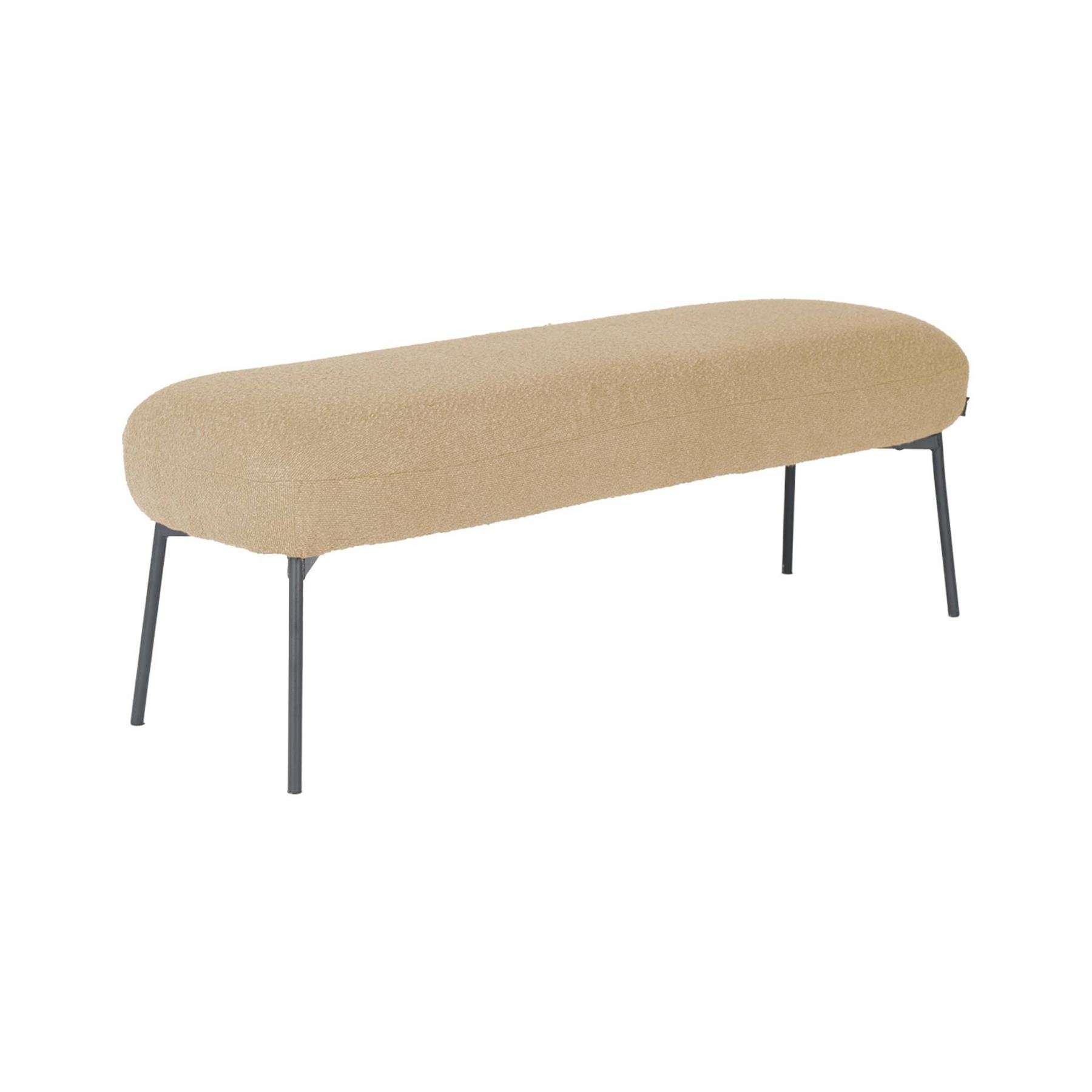 sweeek - Bank, bed einde met bouclébekleding, B120 x D42,5 x H43,5cm