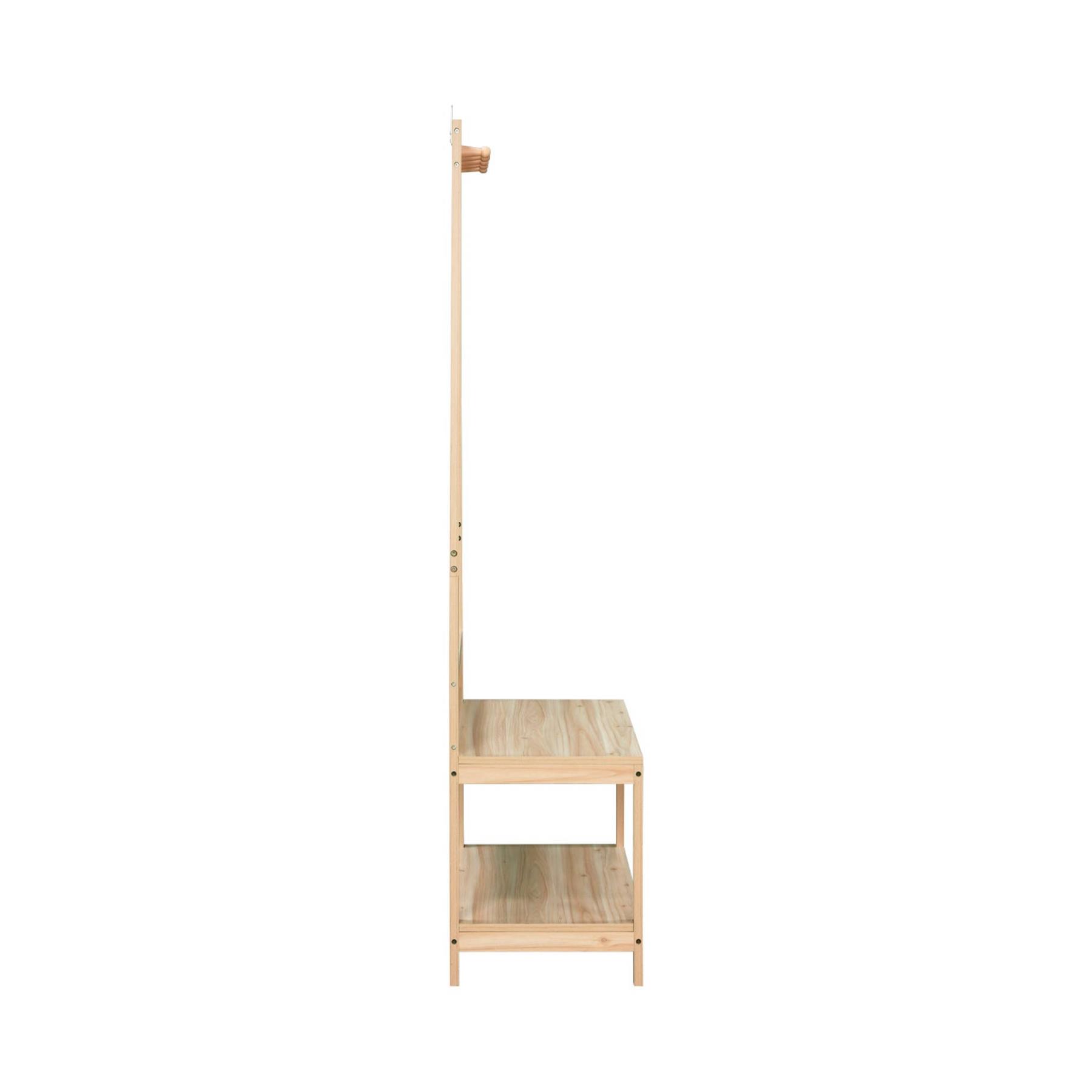 sweeek - Halmeubel, rotan en houtdecor, kapstok met plank