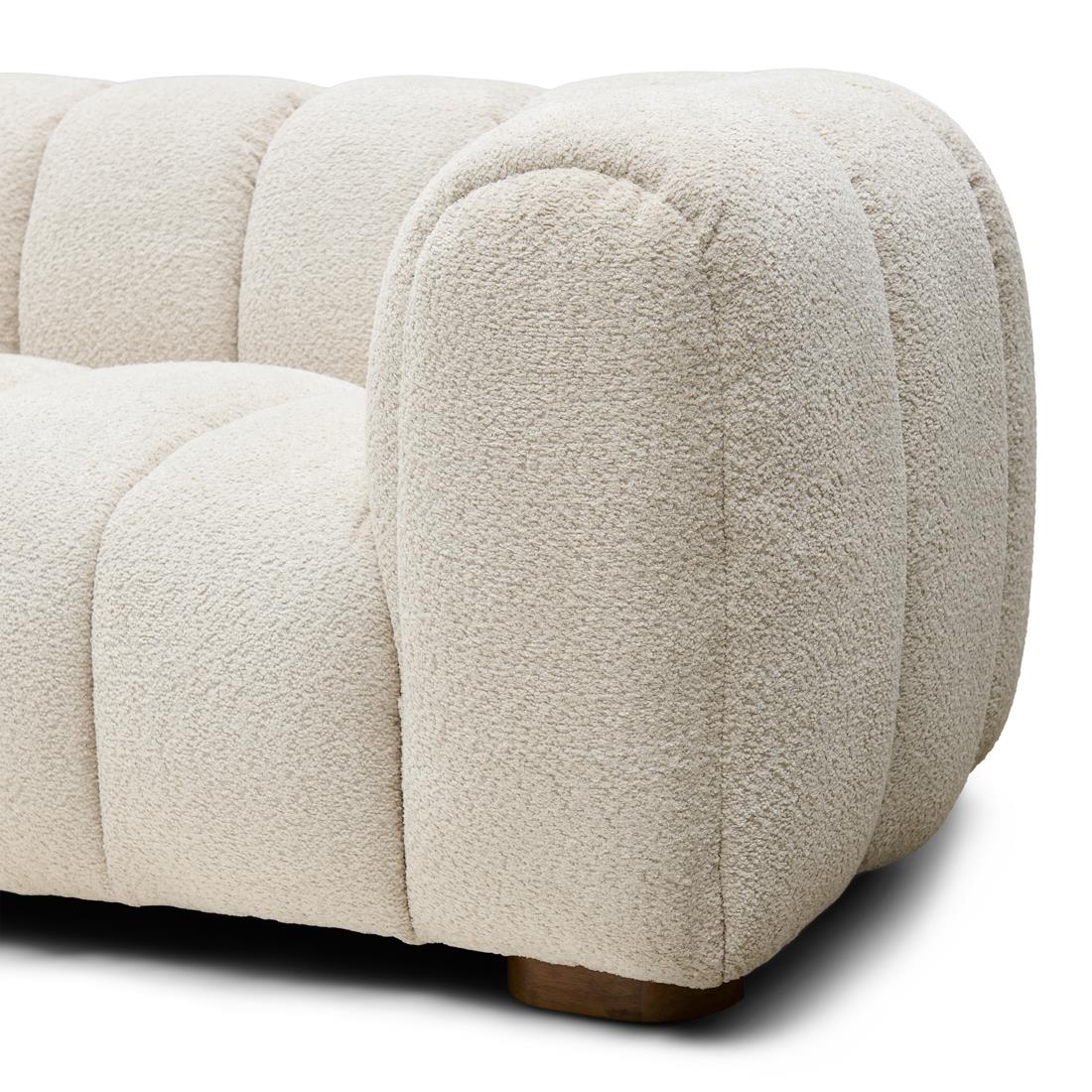 Rivièra Maison - Luxe 5-persoons Bank in O06 - Off White, PE4 - Polyester en Pijnboomhout, 298x109x80 cm