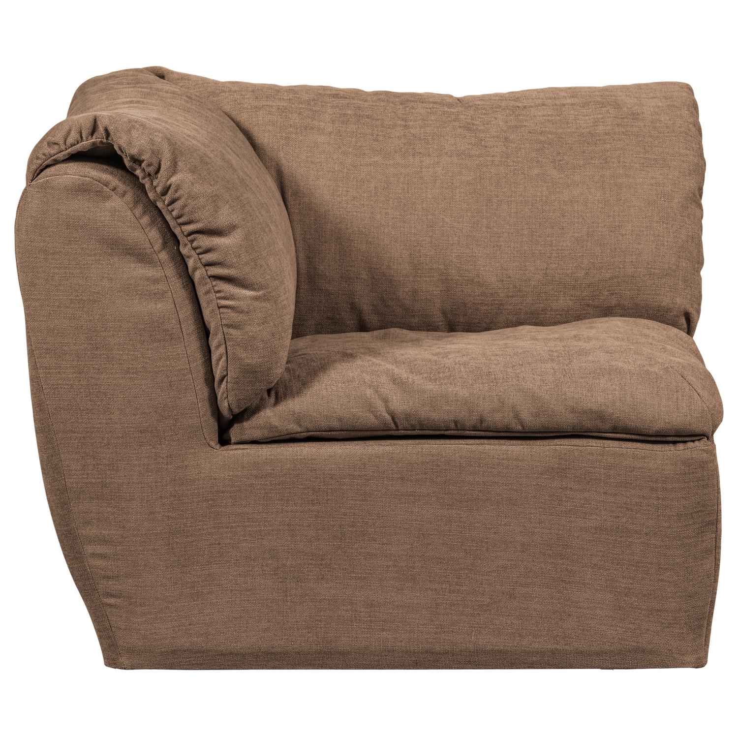 WOOOD Baggy Hoekelement - Geweven Chenille - Bruin - 81x96x96