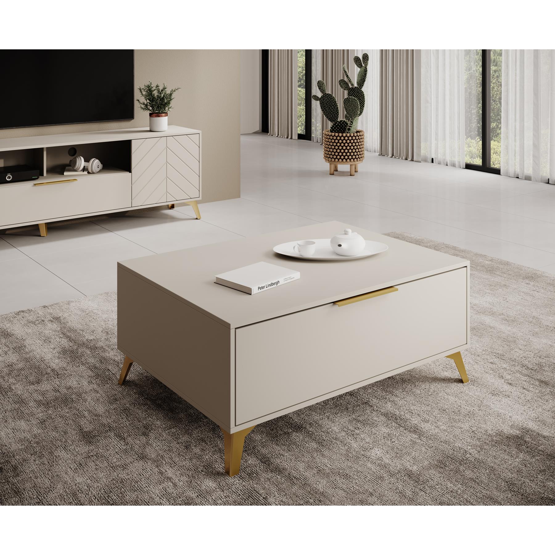 Meubella Salontafel Xiano - Beige - 103 cm