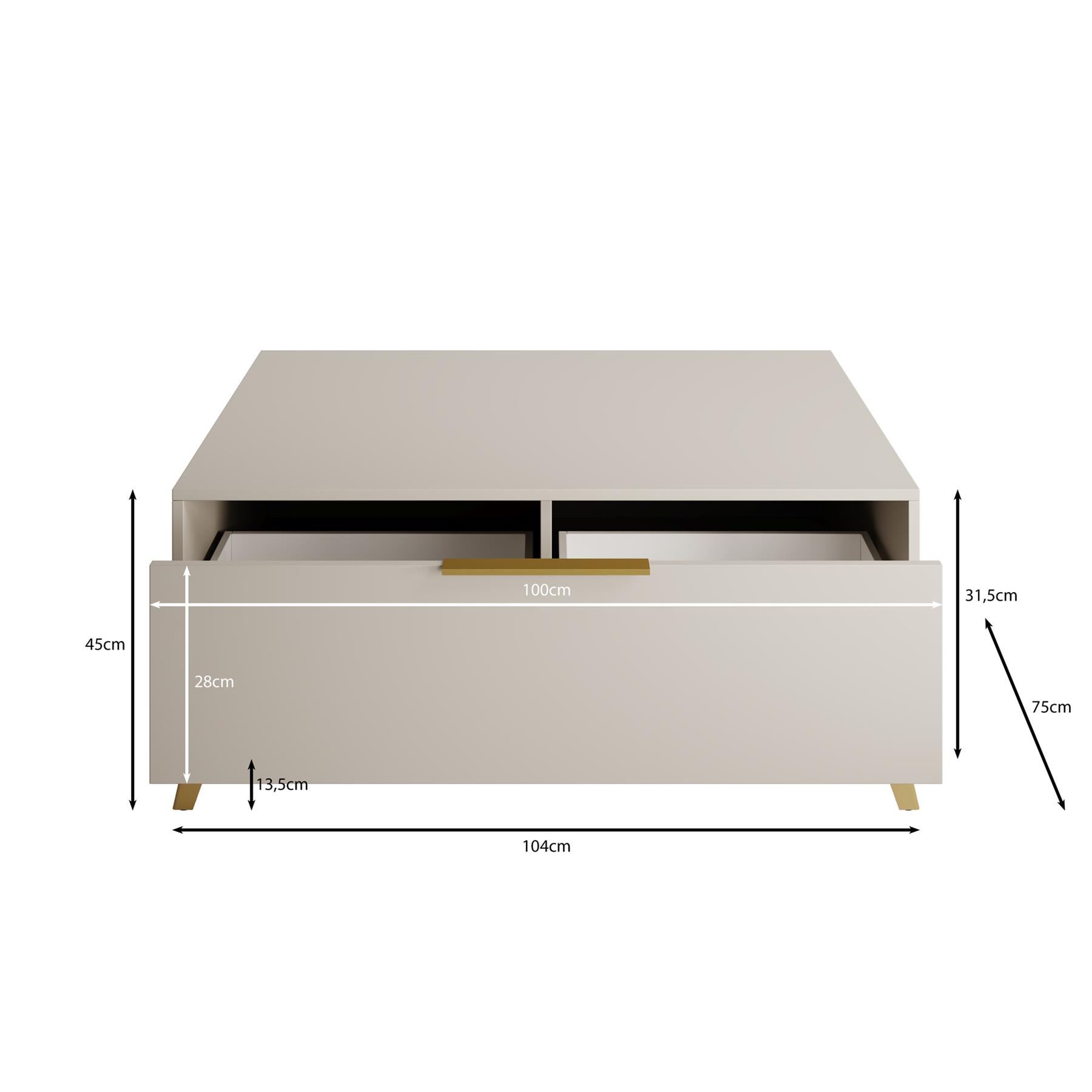 Meubella Salontafel Xiano - Beige - 103 cm