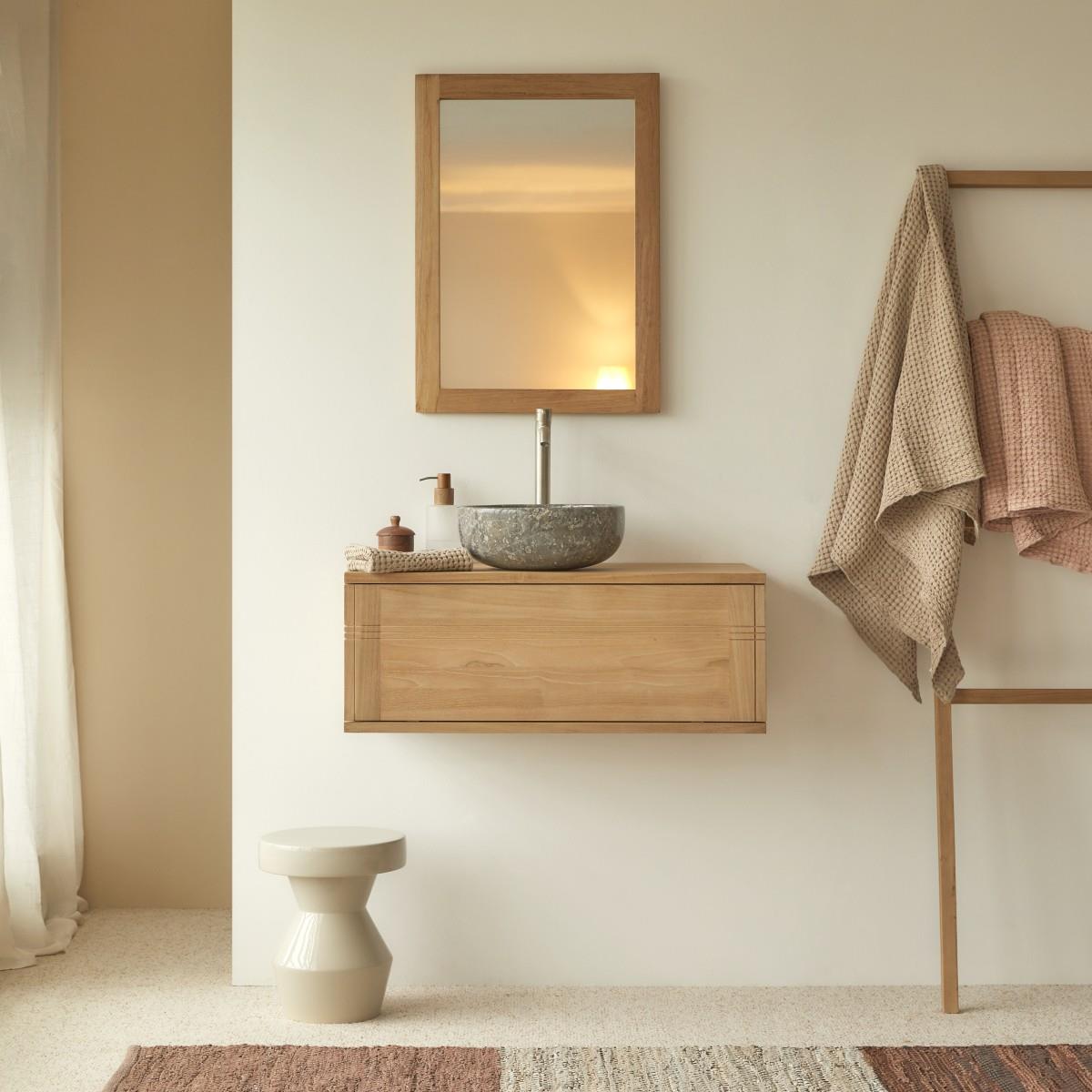 Tikamoon - Basic - Massief teakhouten badmeubel 80 cm