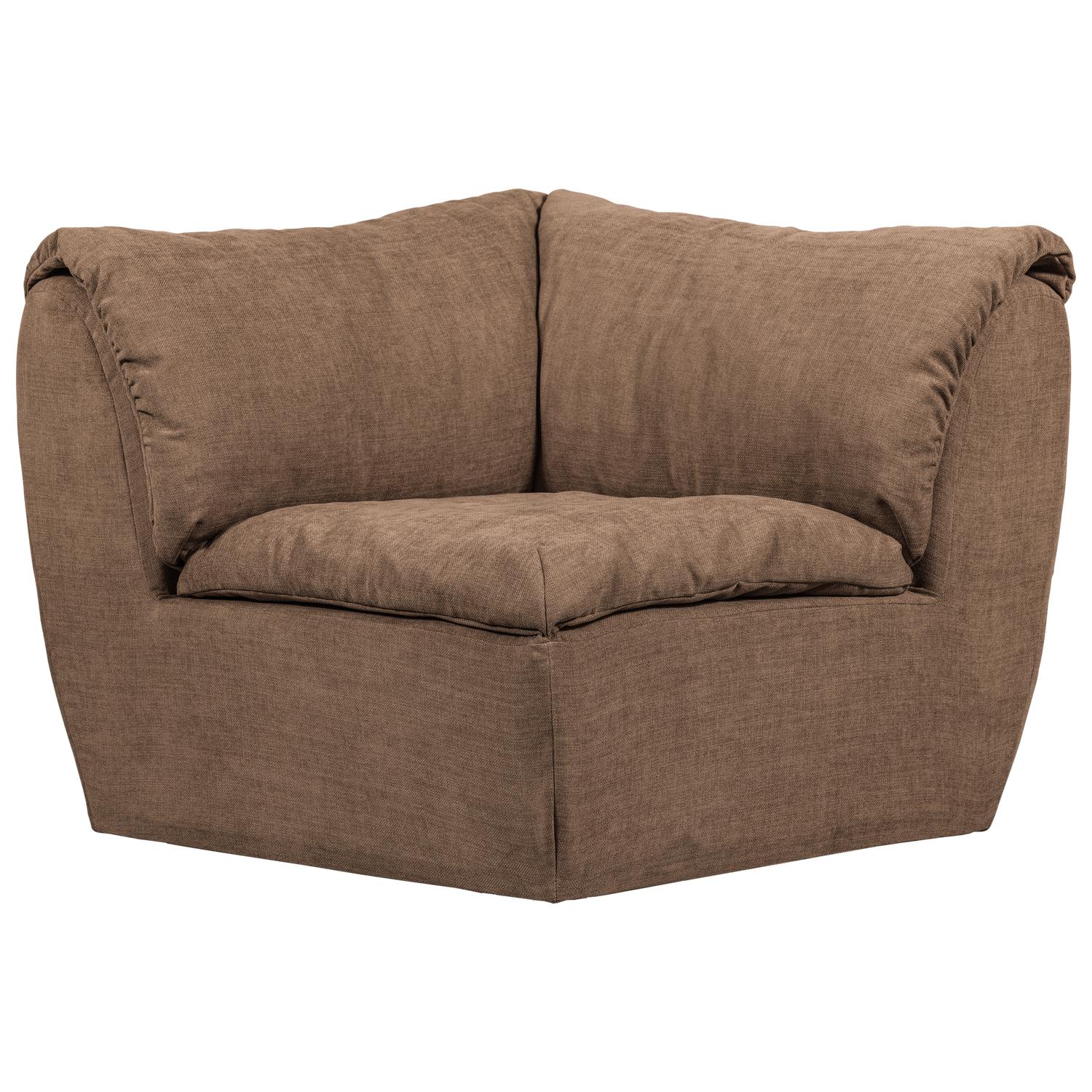 WOOOD Baggy Hoekelement - Geweven Chenille - Bruin - 81x96x96