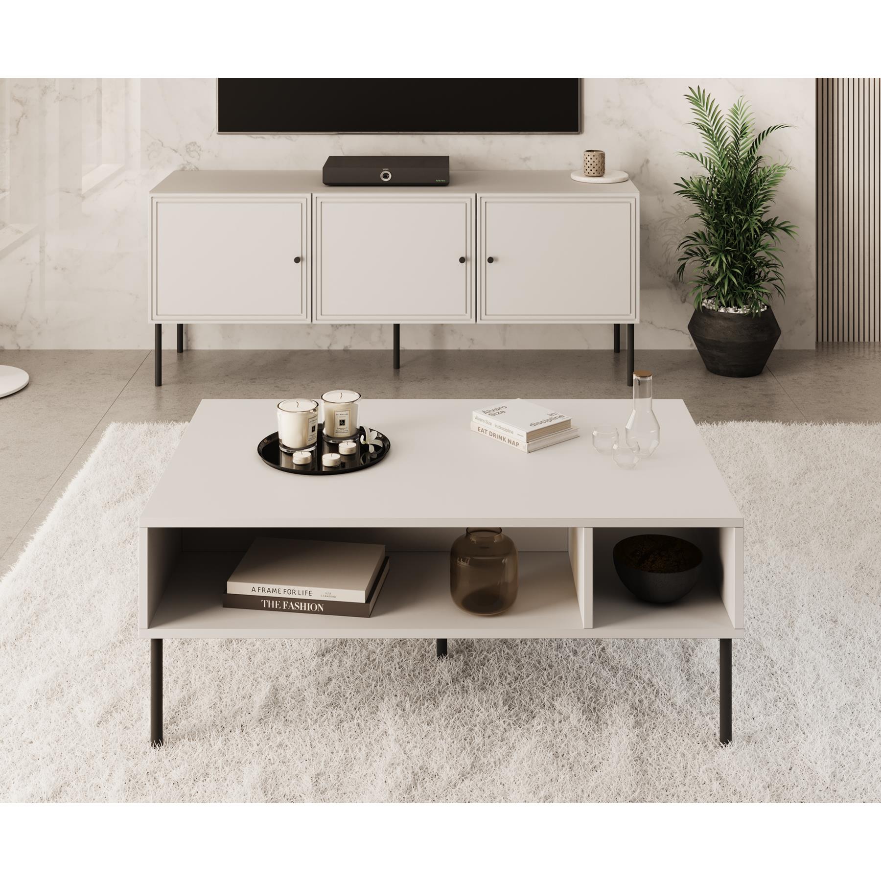 Meubella Salontafel Pierson - Wit - 110 cm