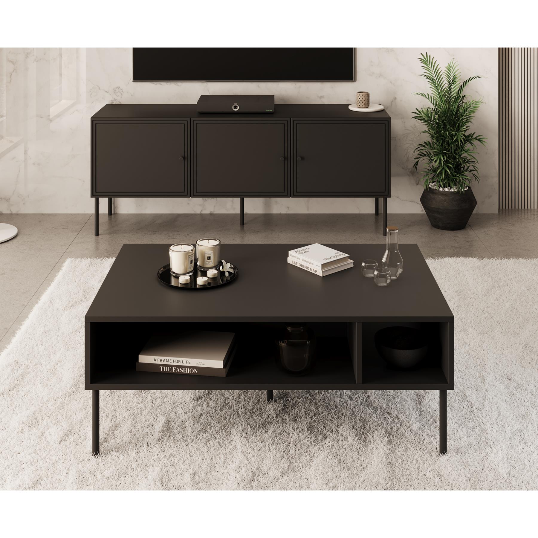 Meubella Salontafel Pierson - Zwart - 110 cm