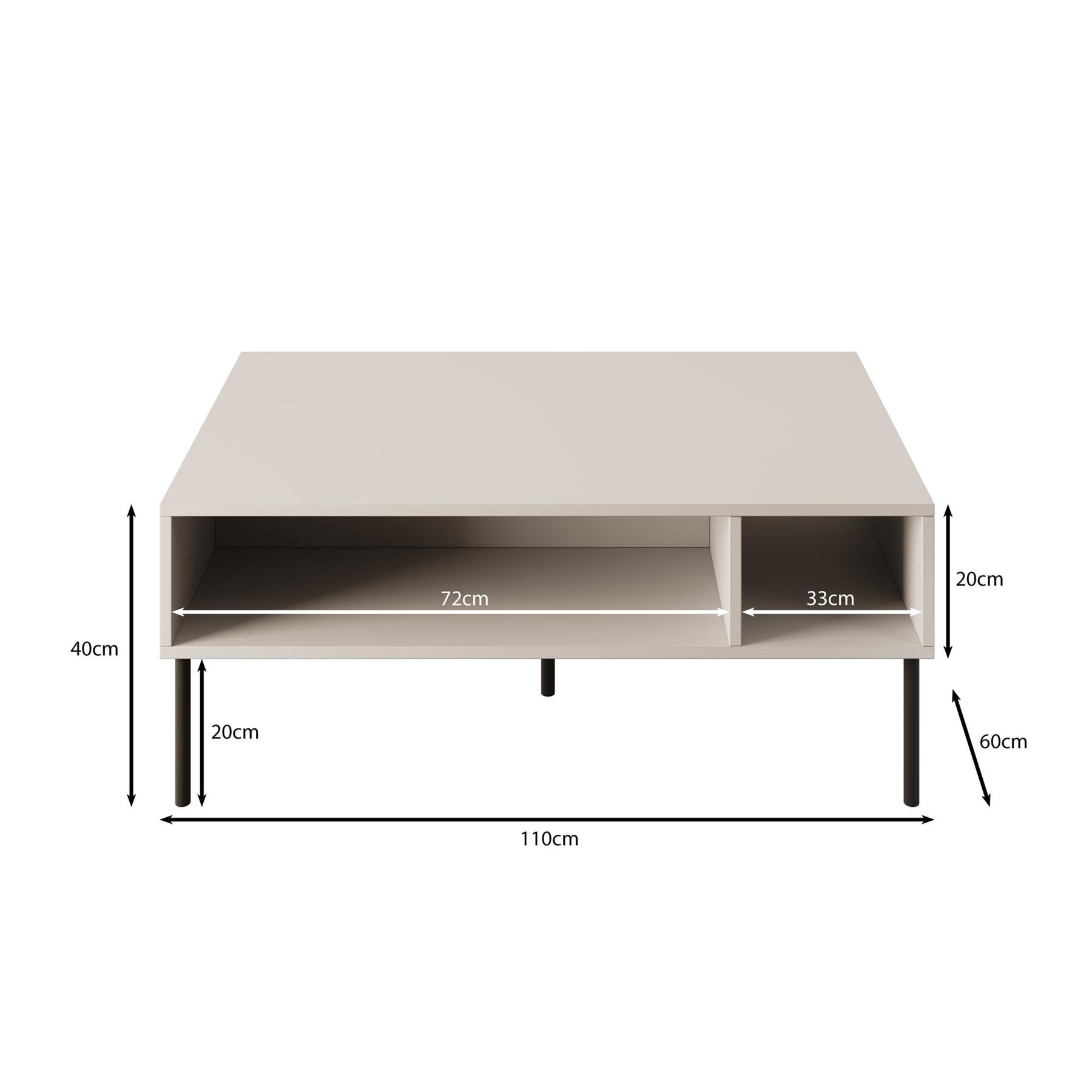 Meubella Salontafel Pierson - Zwart - 110 cm