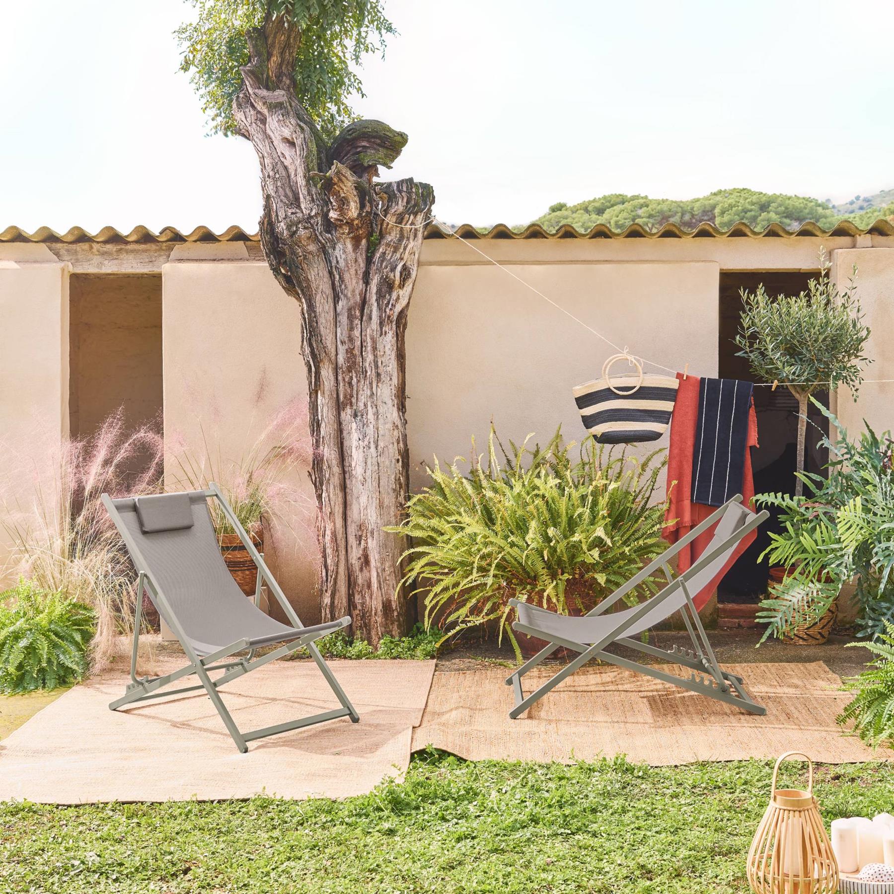 sweeek - Opvouwbare tuinstoel met kussen (Set van 2)