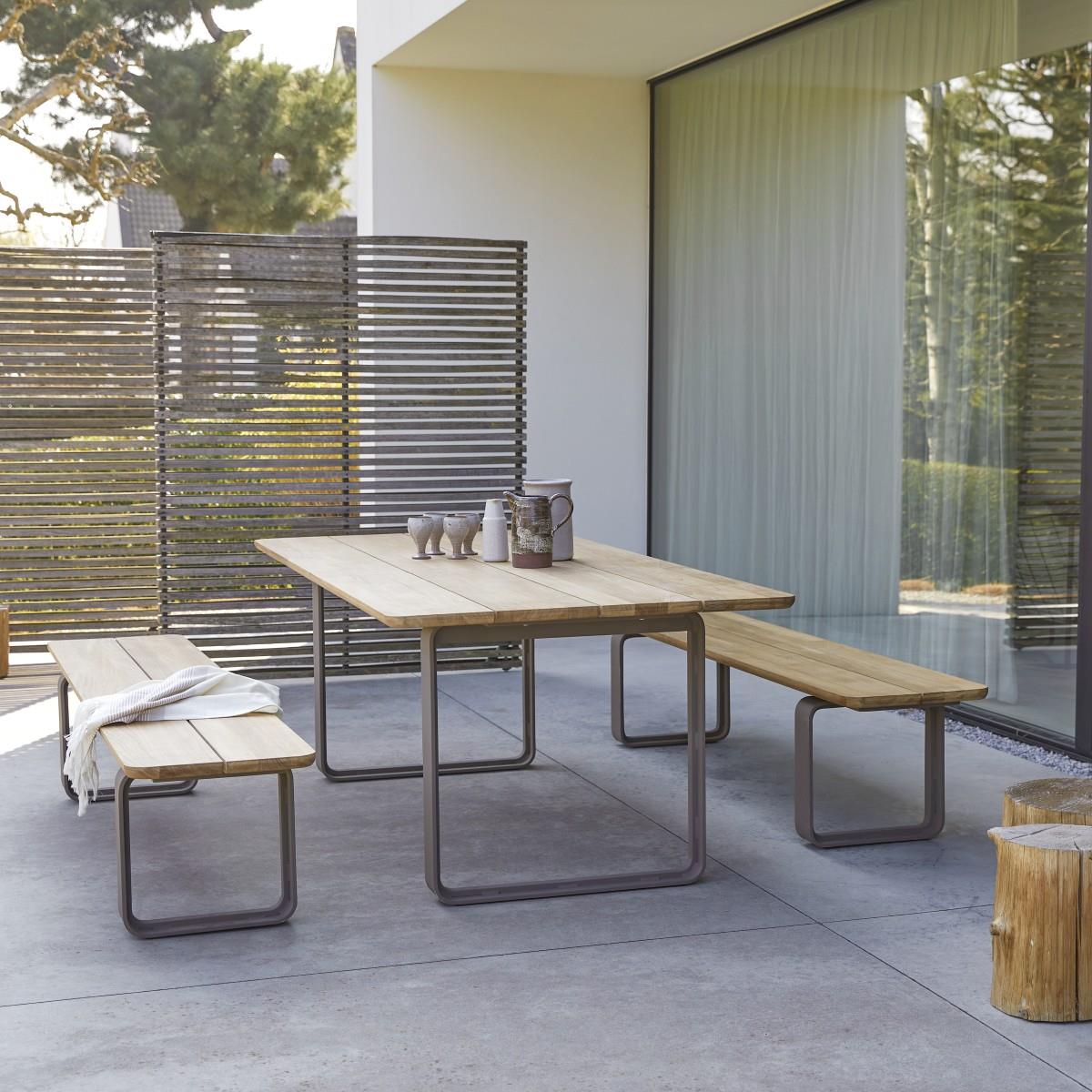 Tikamoon - Harper - Teakhouten en aluminium tuinset voor 6 personen