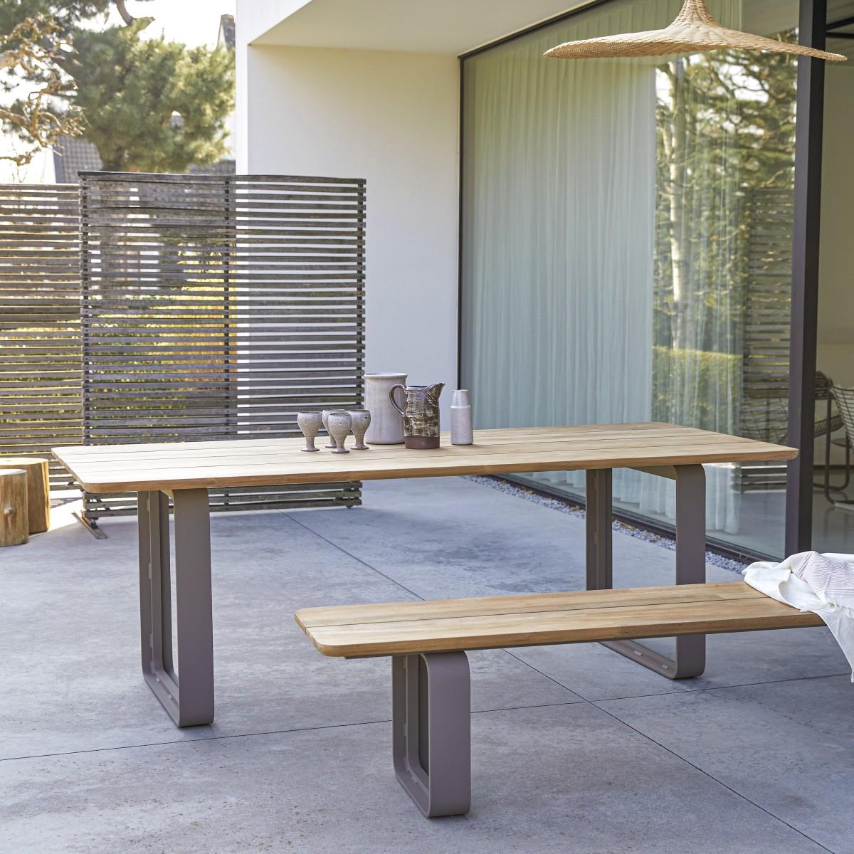Tikamoon - Harper - Teakhouten en aluminium tuinset voor 6 personen