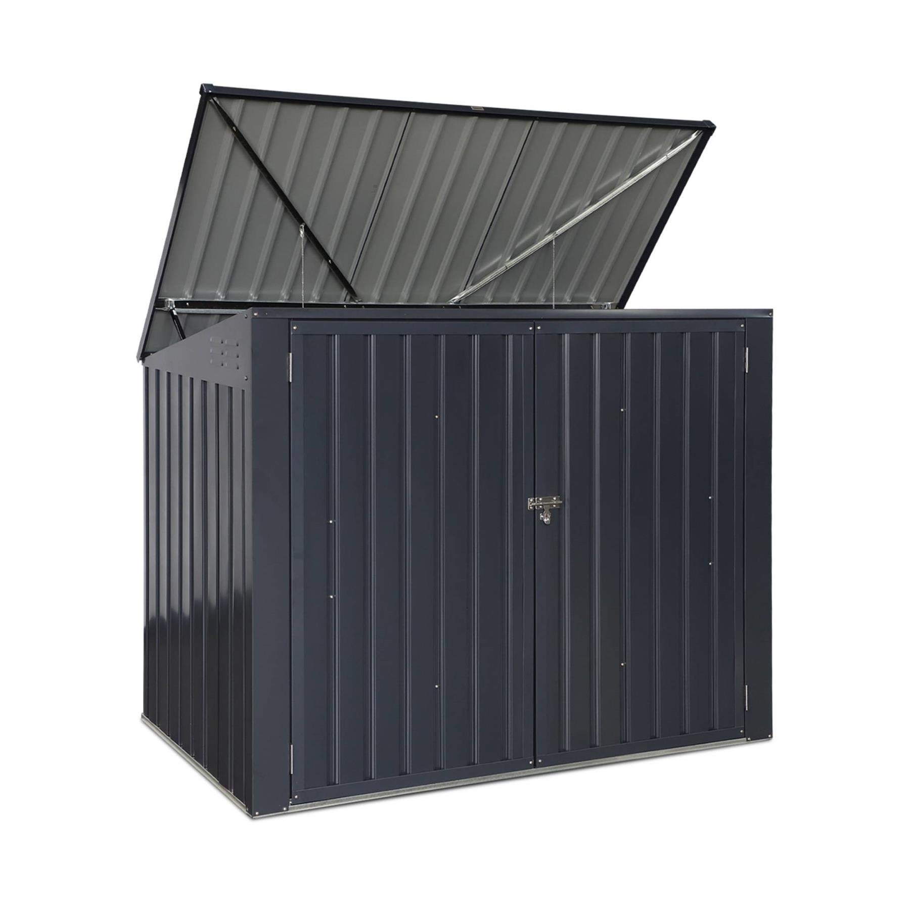 sweeek - Afvalhok gegalvaniseerd staal, L173xB101xH 131-190 cm
